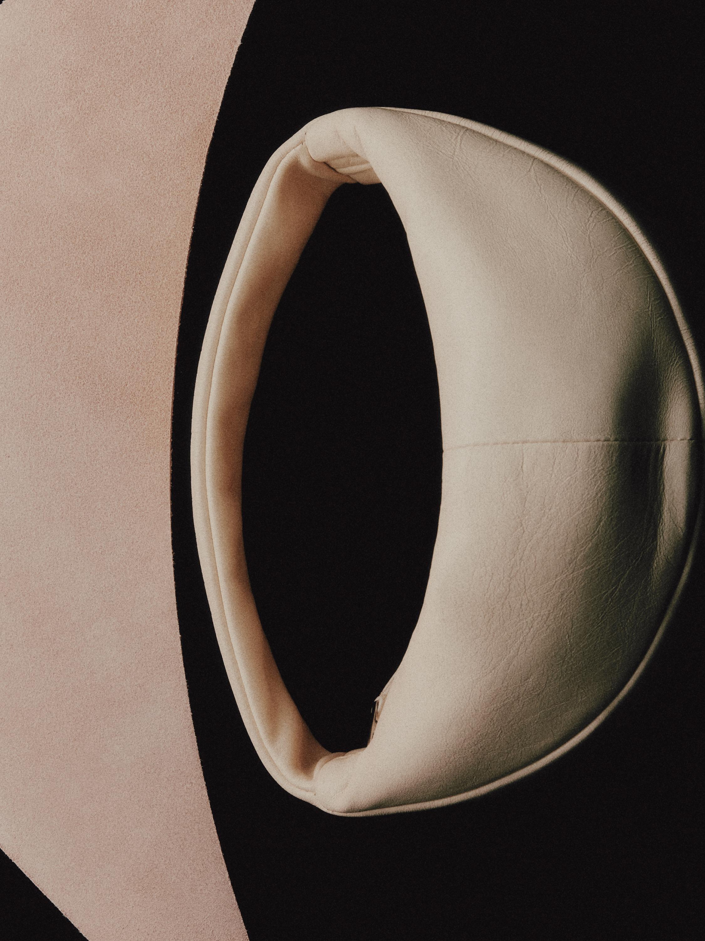 Mini nappa leather half-moon bag — WHITE
