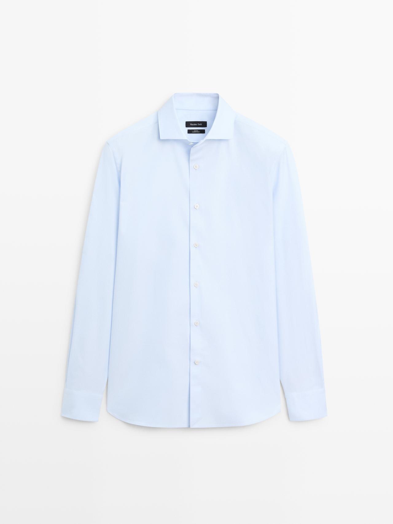 Camicia Slim Fit 100% Cotone - Bianco - 41 - Massimo Dutti - Maschile