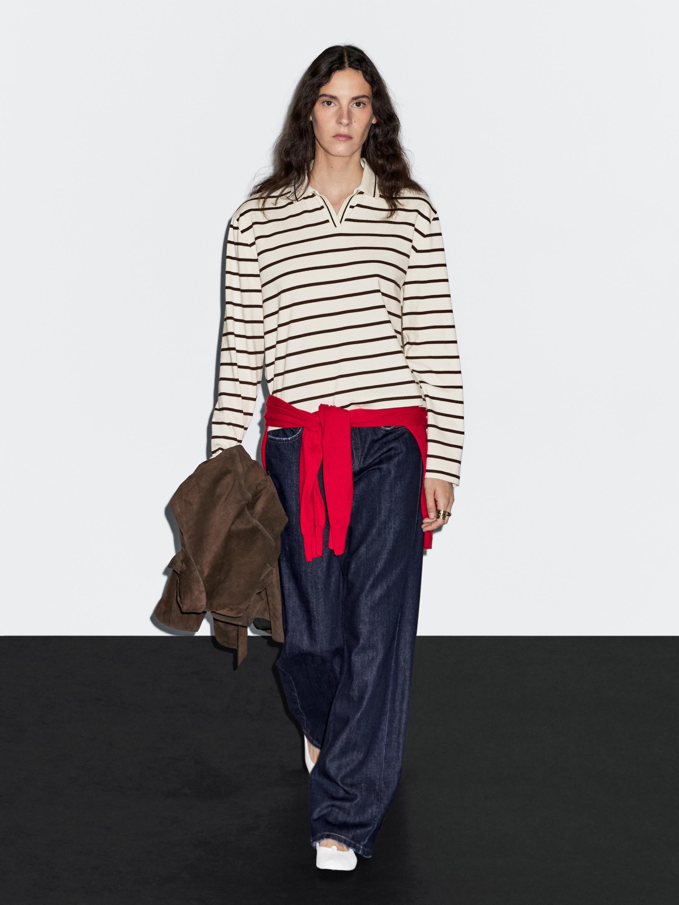 100% cotton striped polo shirt