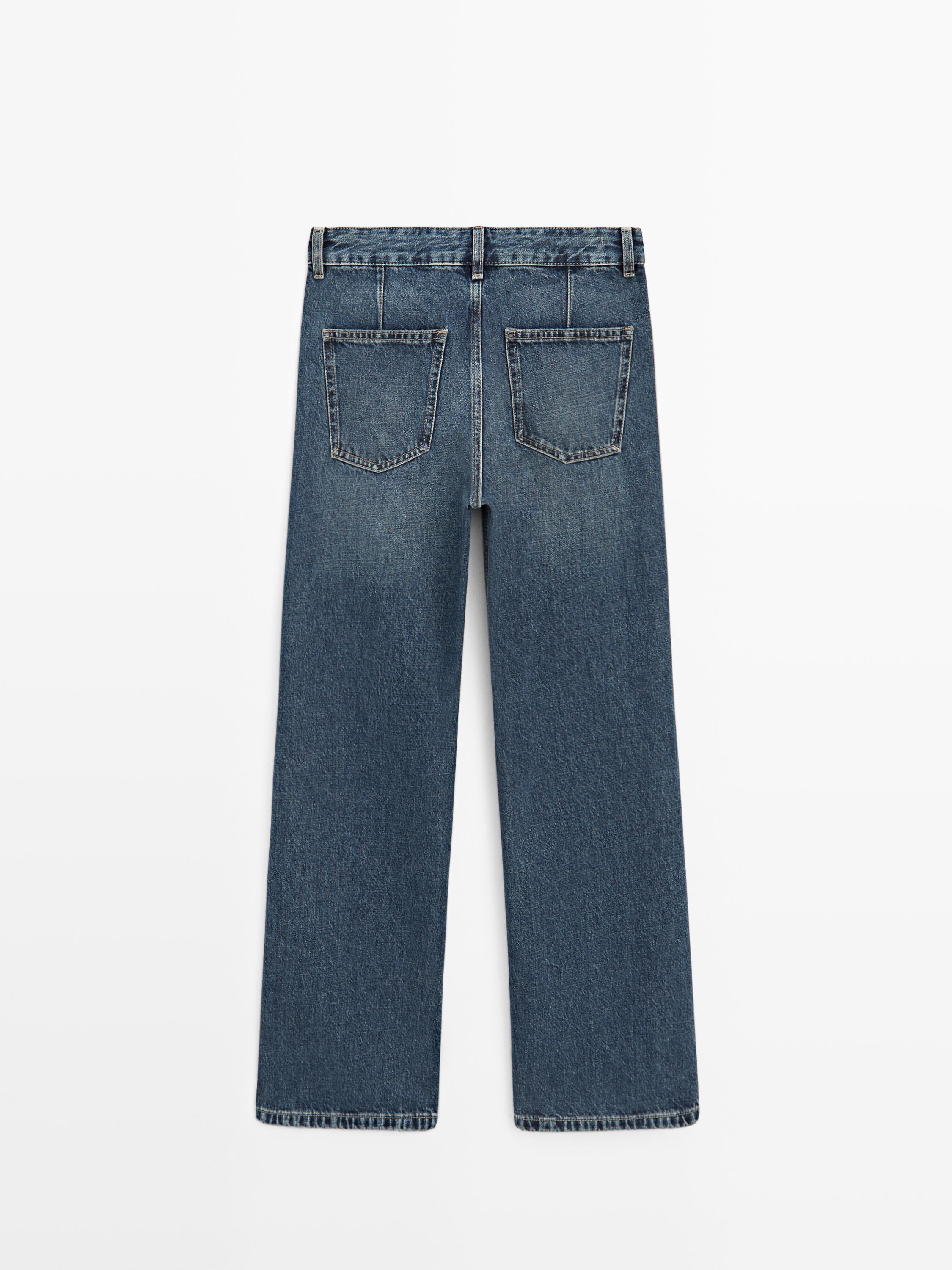 Mid-rise cropped flare fit jeans — MEDIUM BLUE