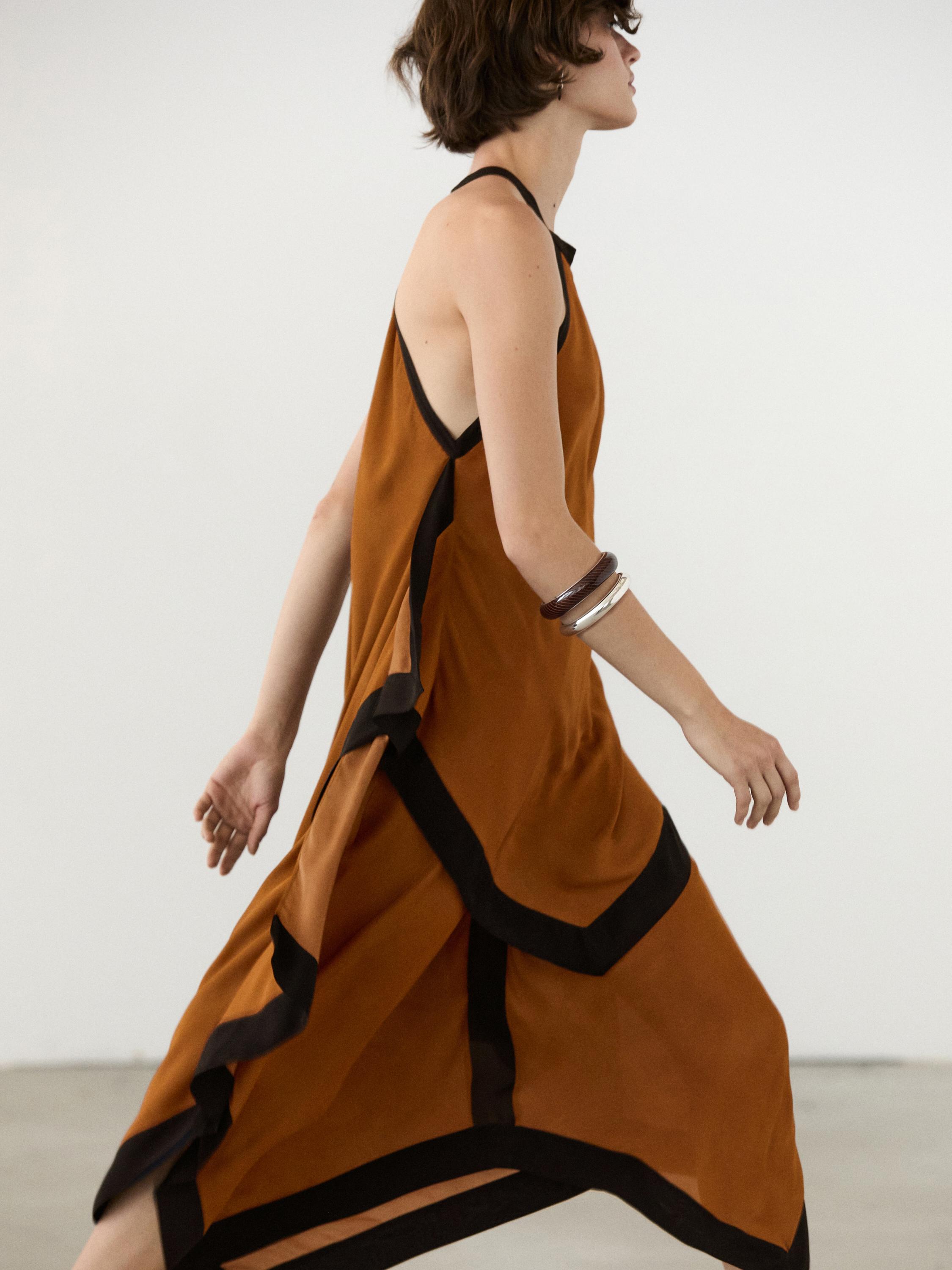 Midi dress with contrast layers — Washed