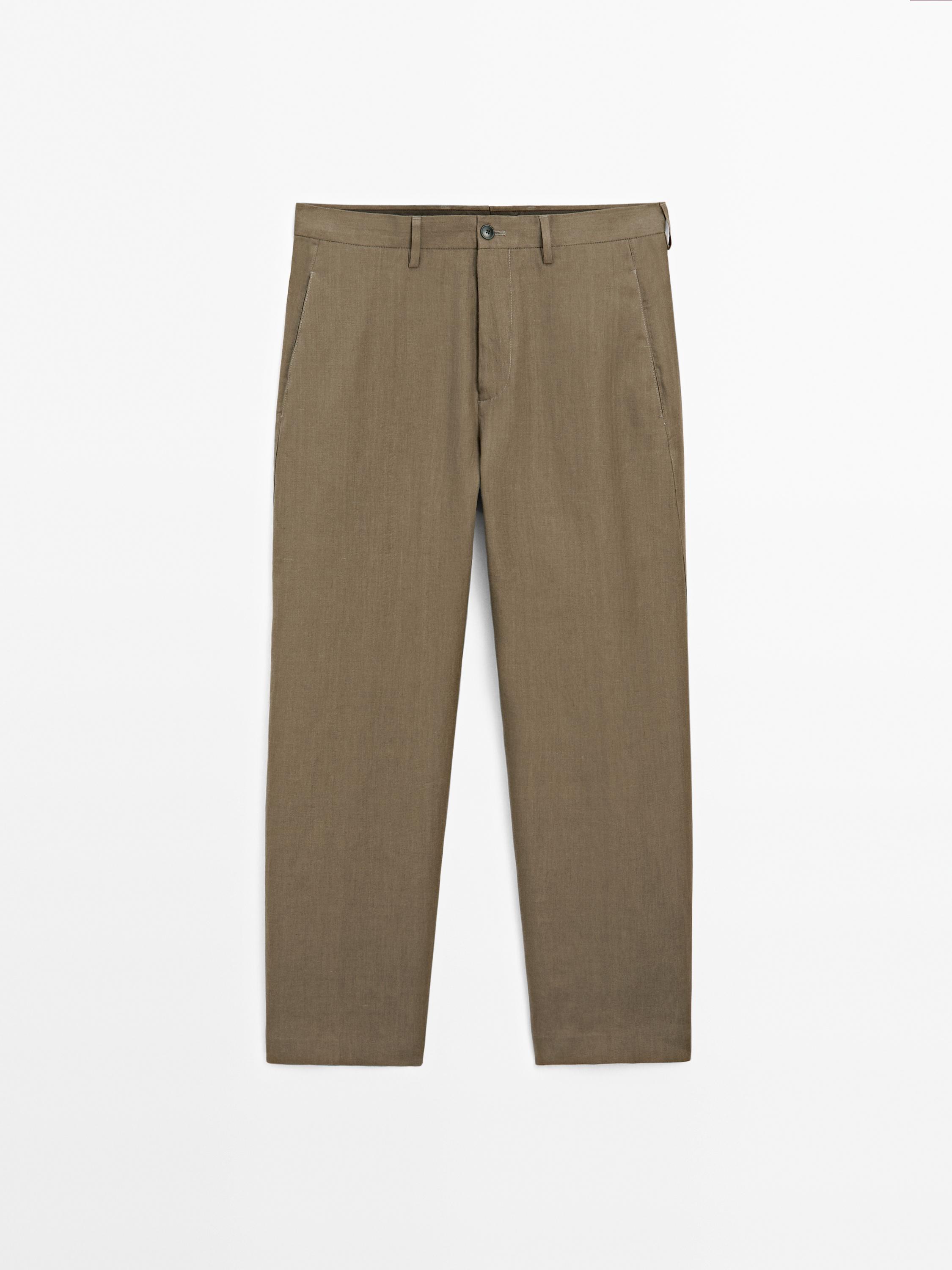 100% linen suit trousers