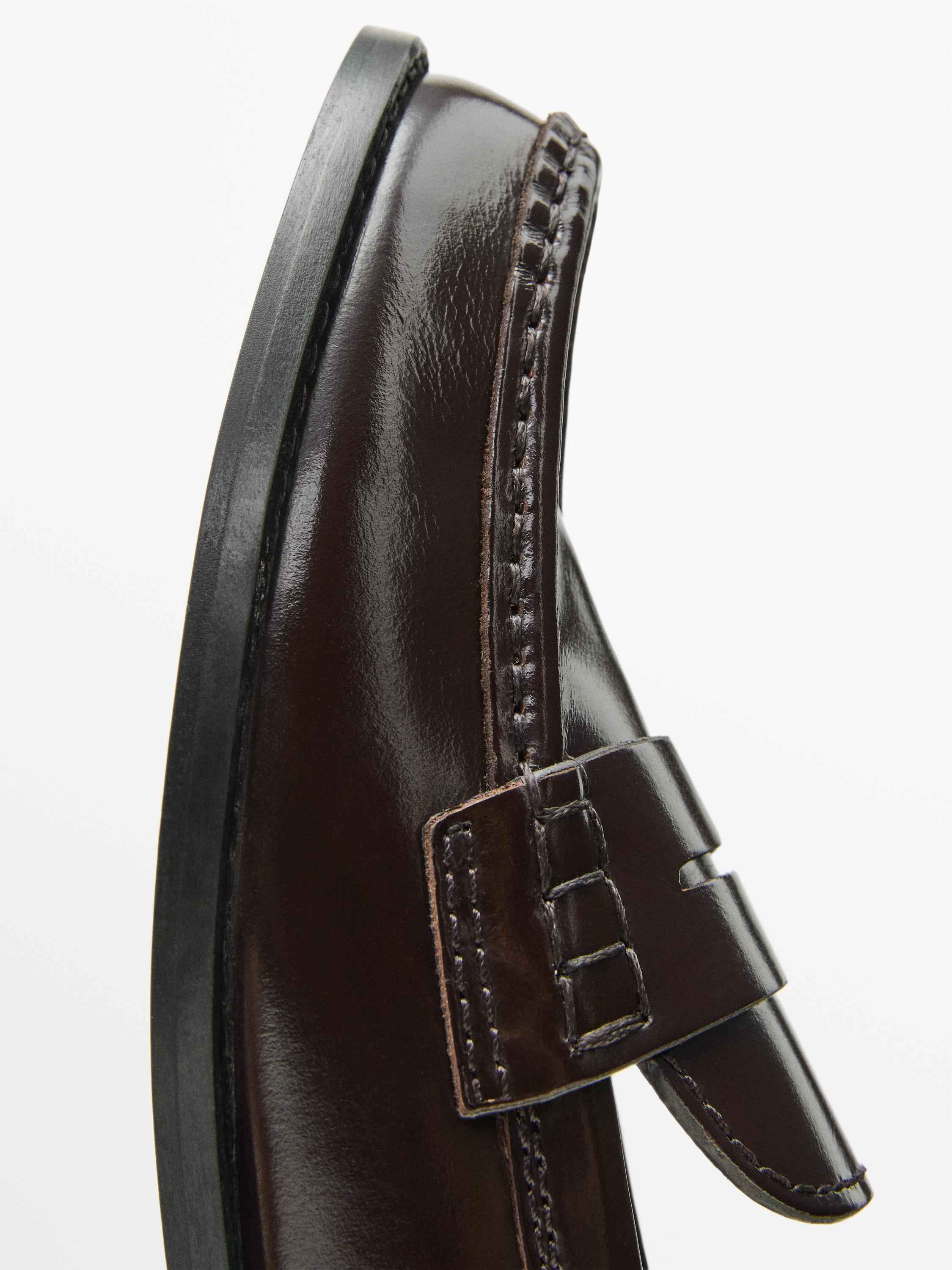 Massimo Dutti - Brown Leather Penny Loafers - Size 6 - NEW / NWT - Dark Academia MASSIMO DUTTI chocolate brown suede penny loafers. Size: 42  main image 4