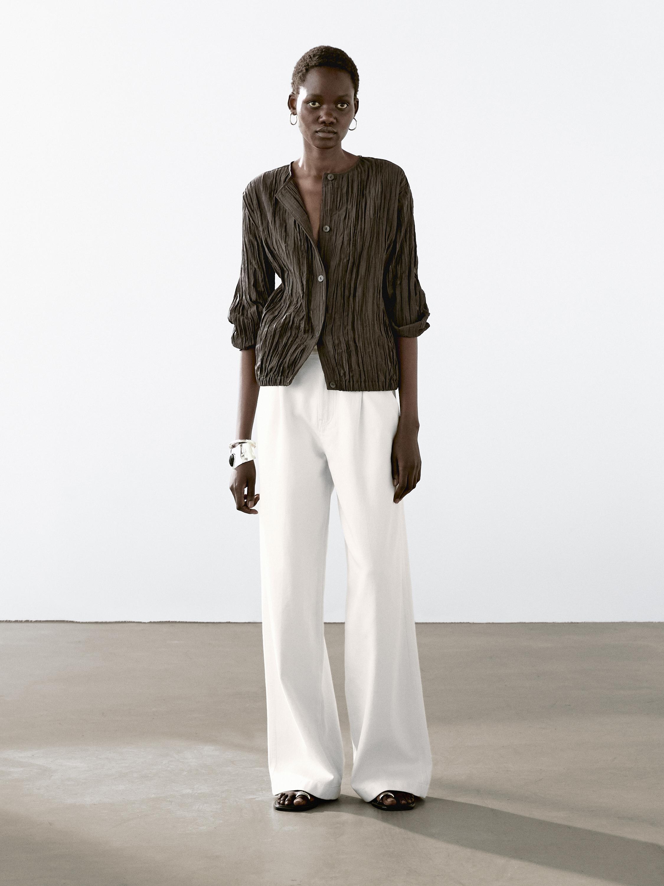 Relaxed fit mid-rise trousers
