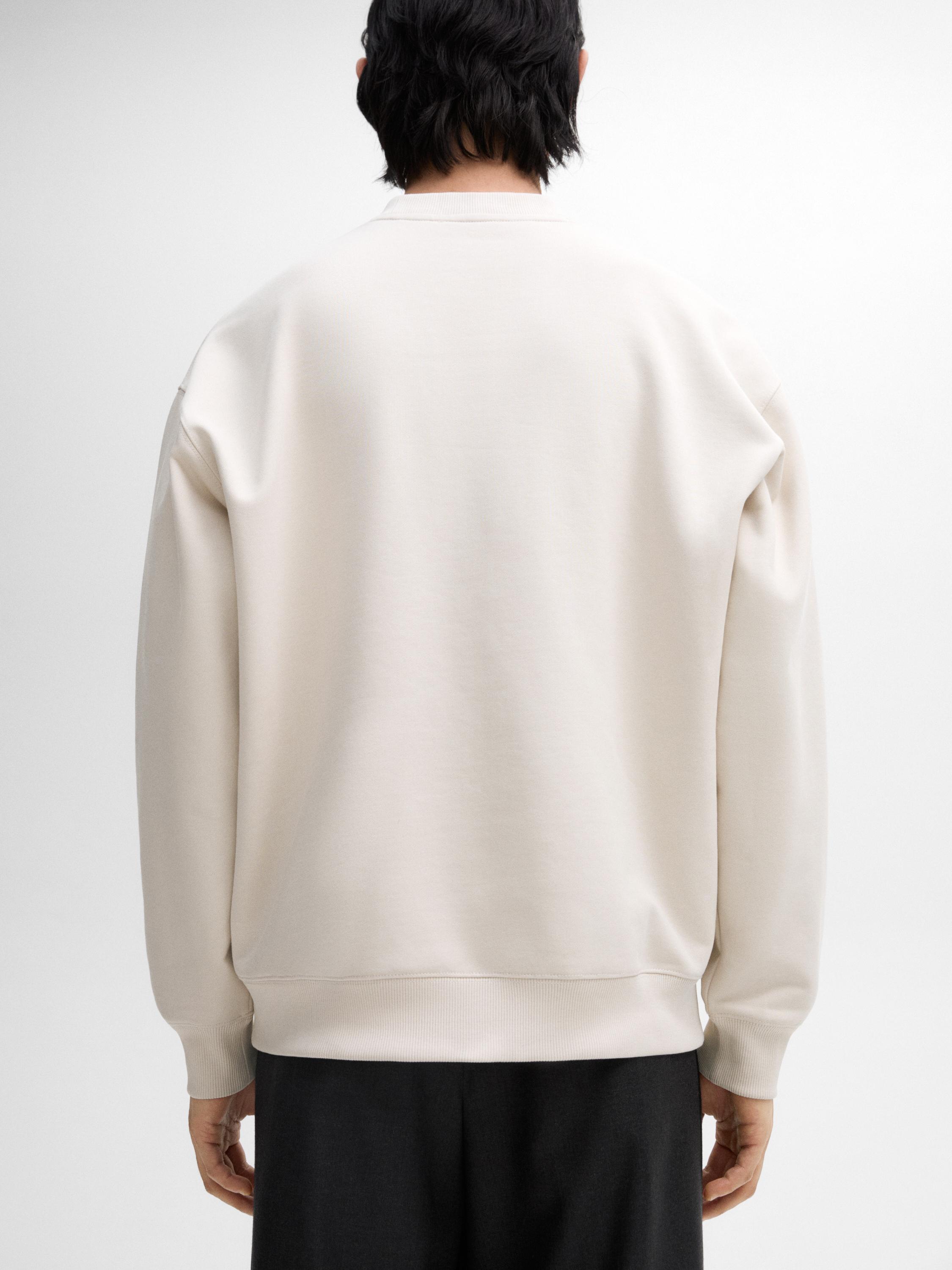 Crew neck cotton blend sweatshirt
