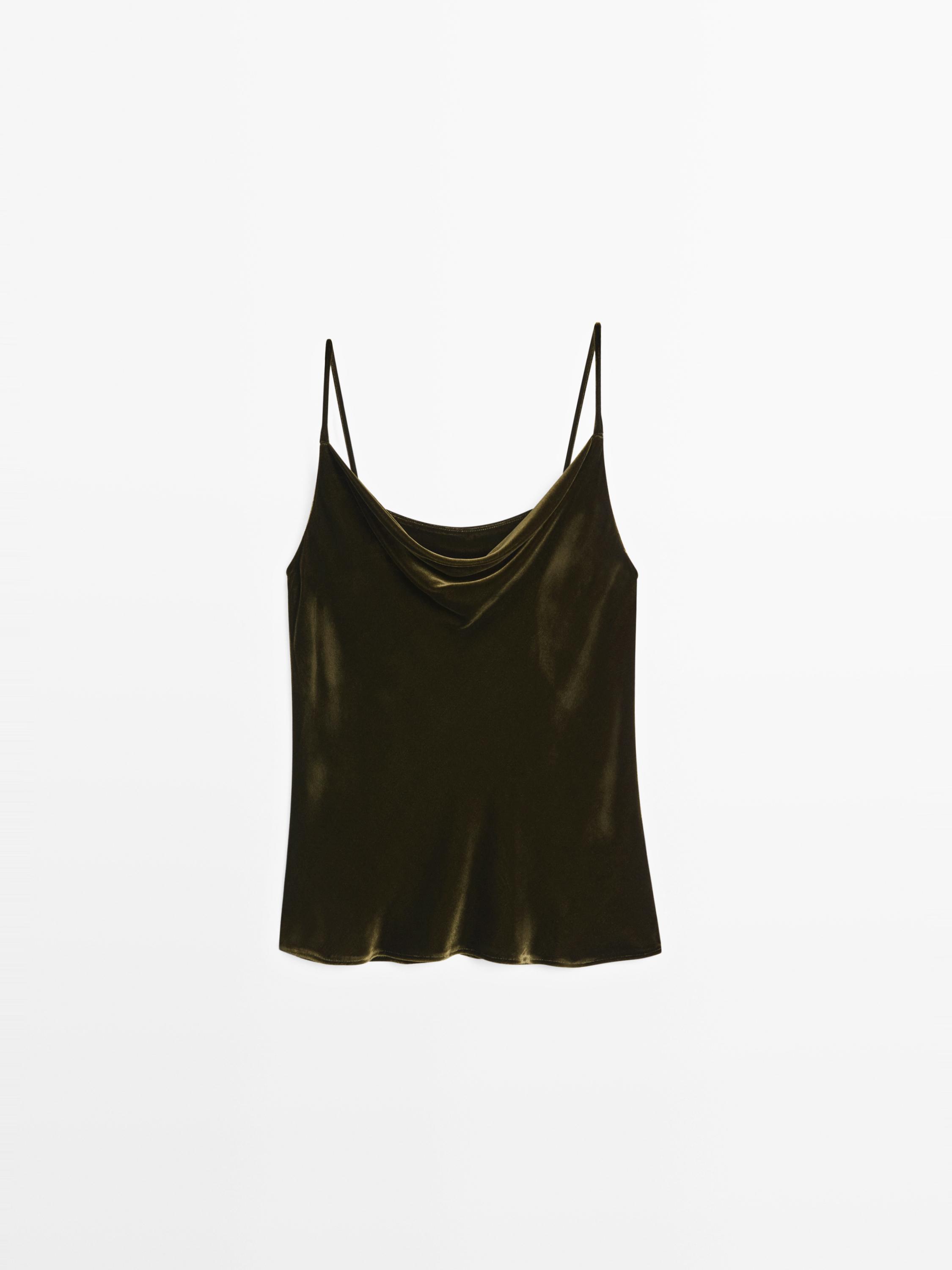 Draped velvet top