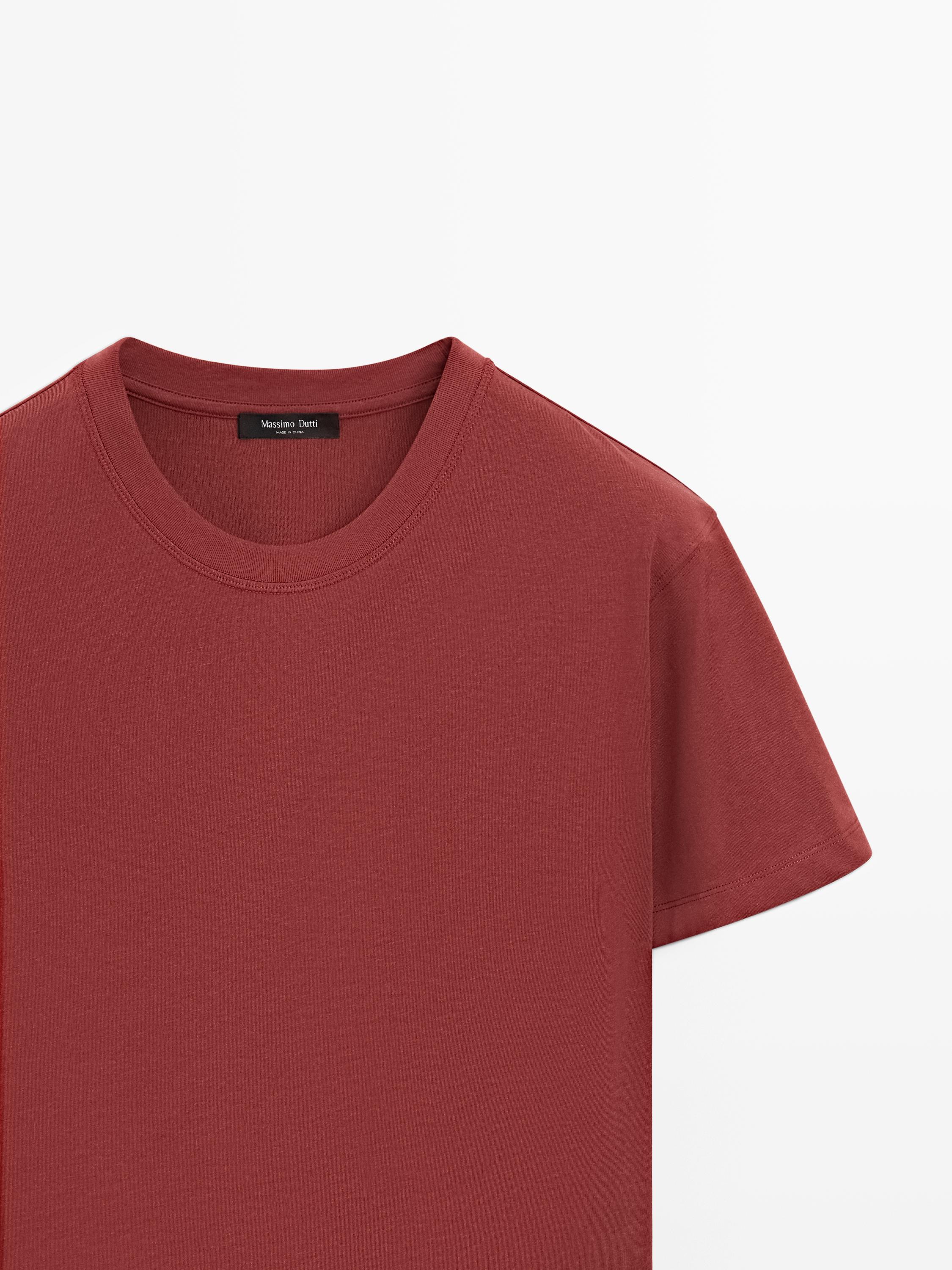 Short-sleeved cotton blend T-shirt