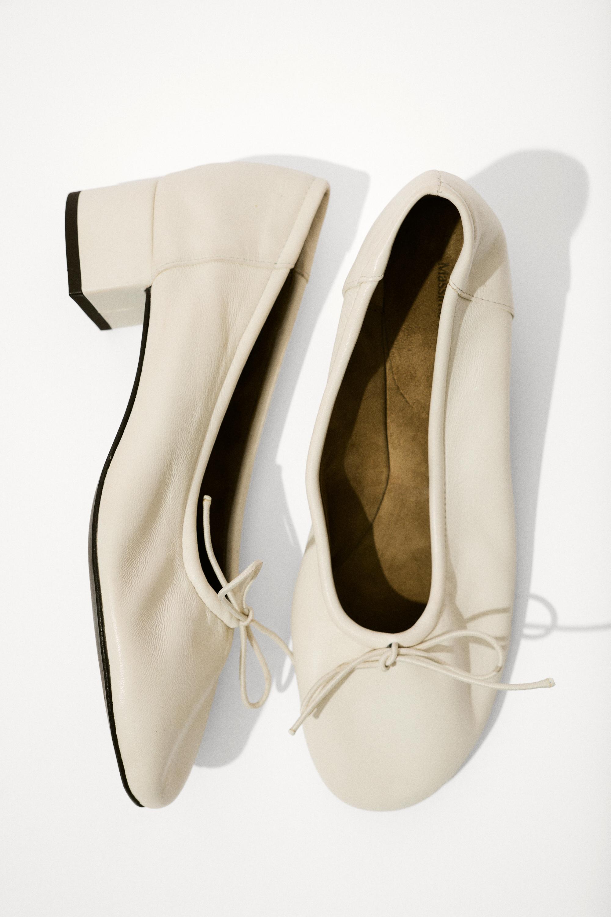 High-heel ballerinas — WHITE