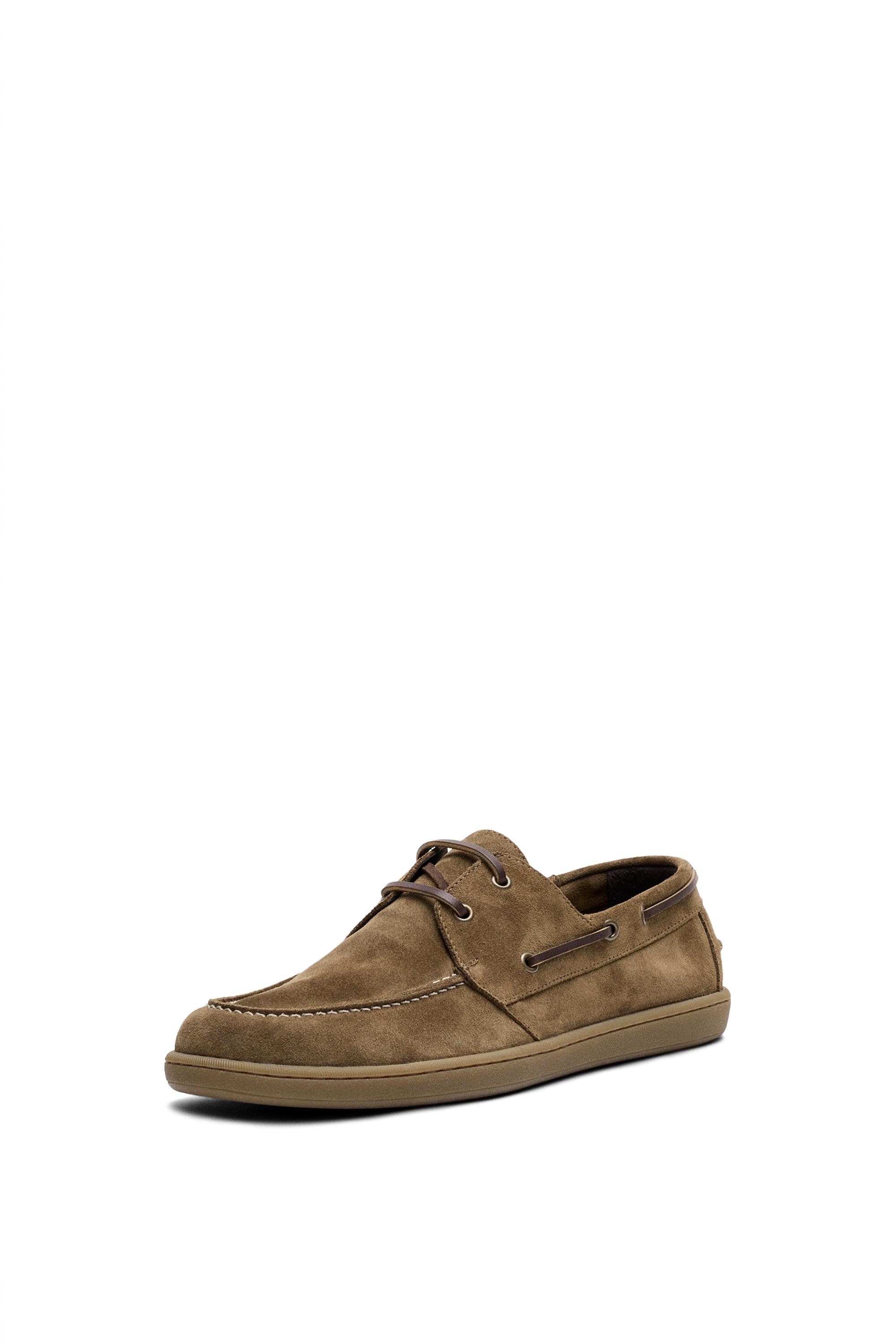 Soft leather boat shoe — CAMEL