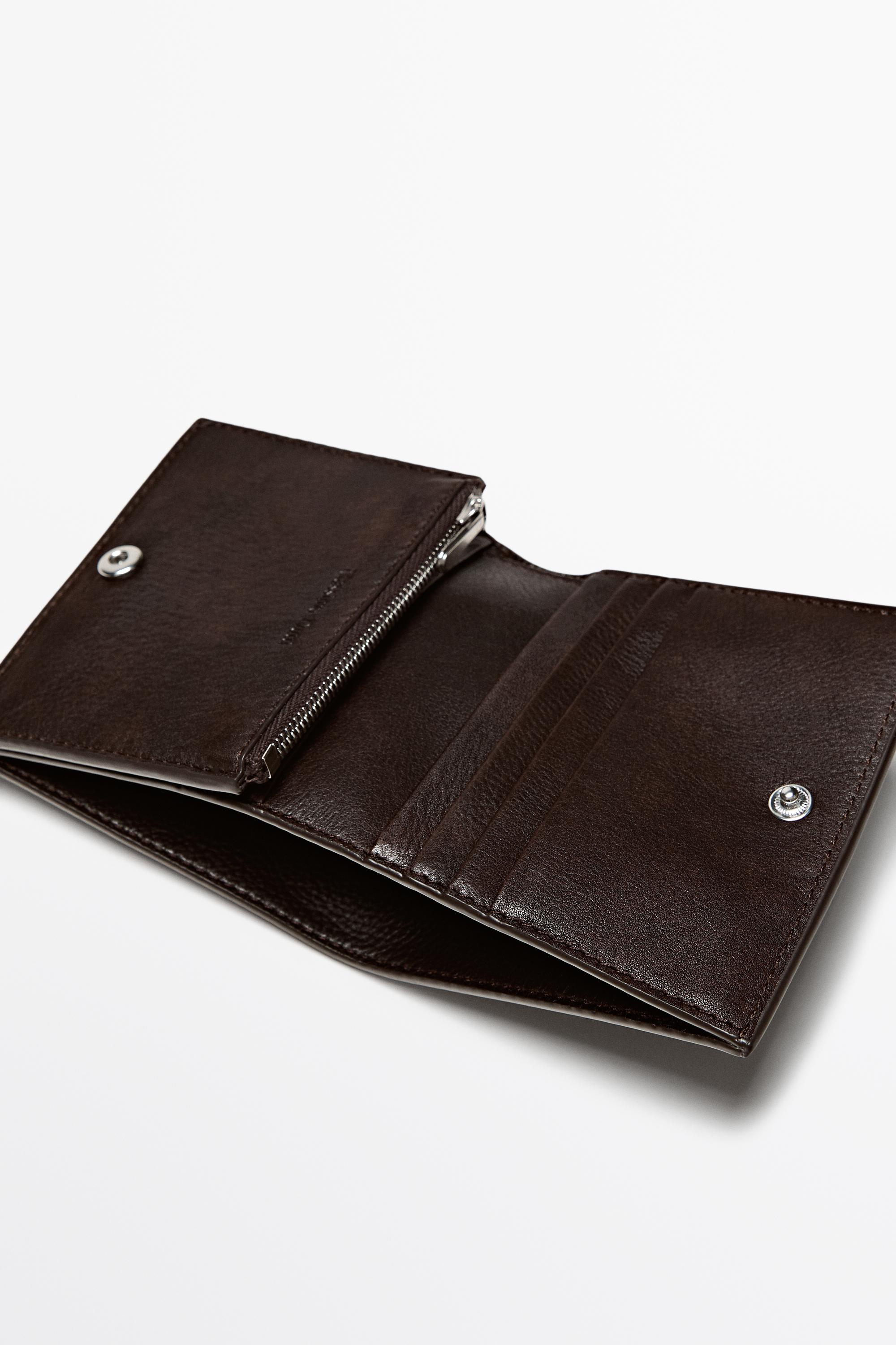 Nappa leather wallet — BROWN