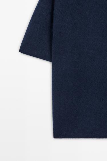 100% wool oversize short-sleeve knit sweater — INK BLUE 7