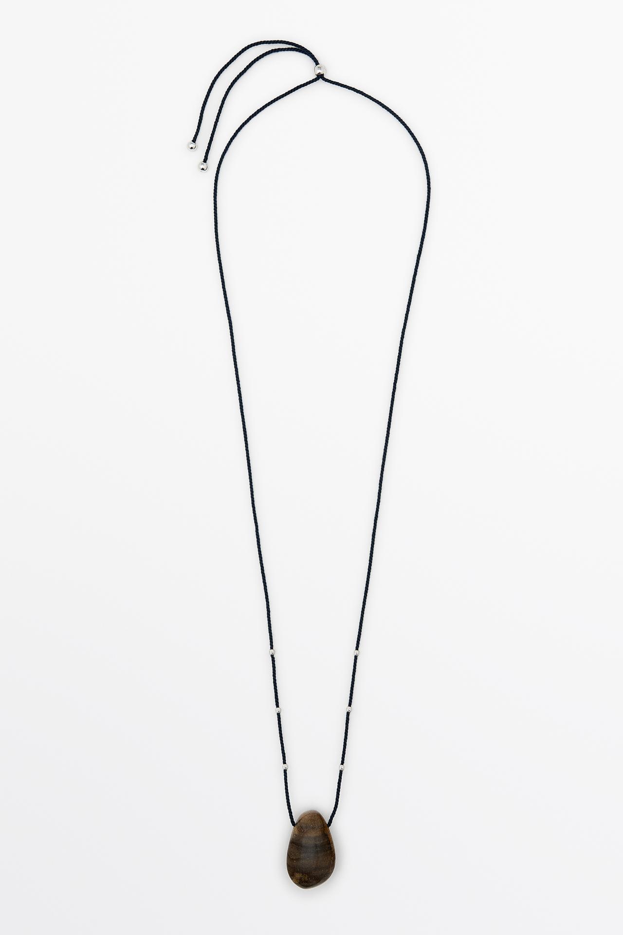 Long irregular gemstone necklace — NAVY BLUE