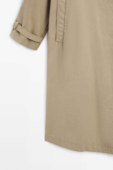 Long trench coat with buckle detail — Beige 7