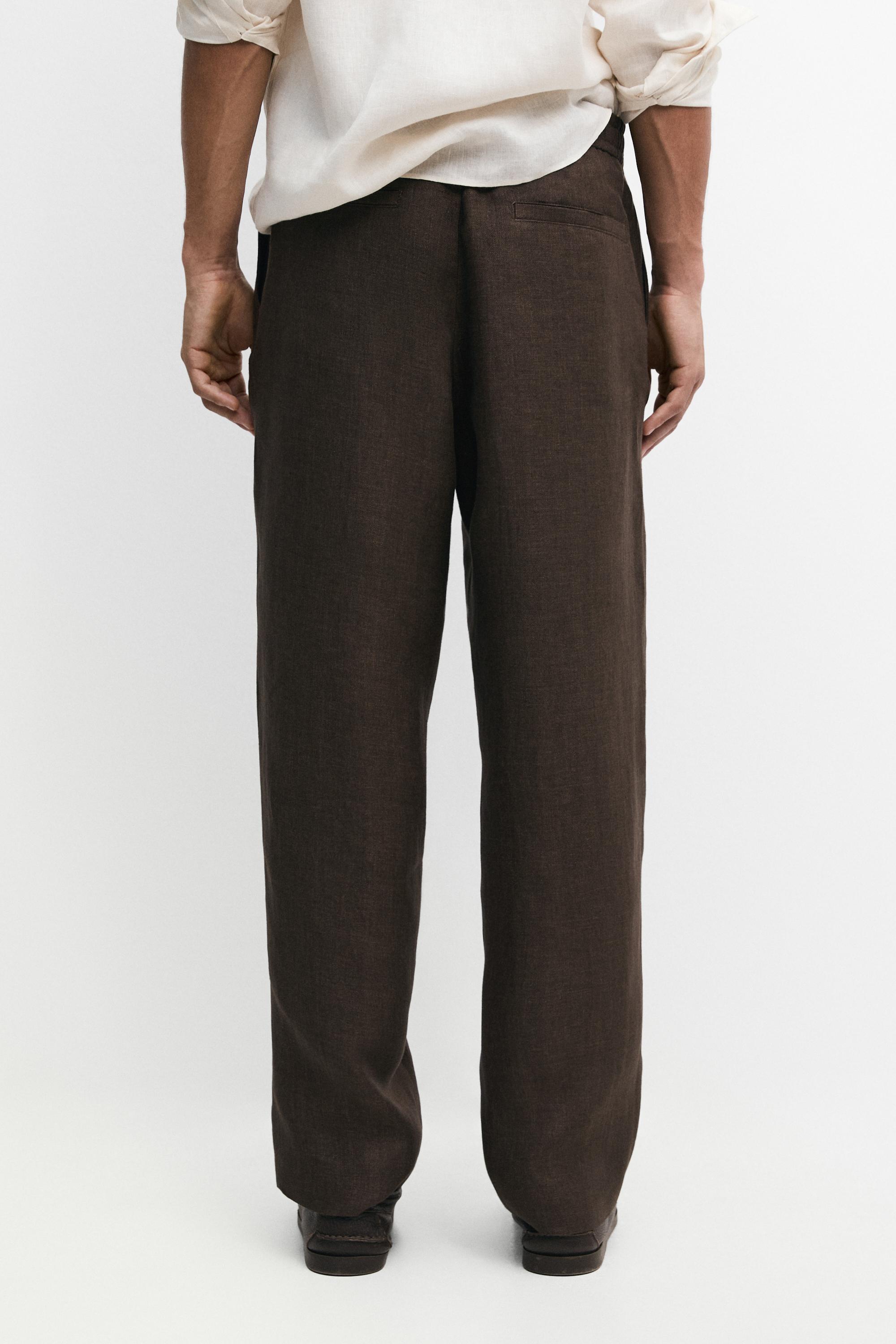 Faded total look linen trousers — OCHRE