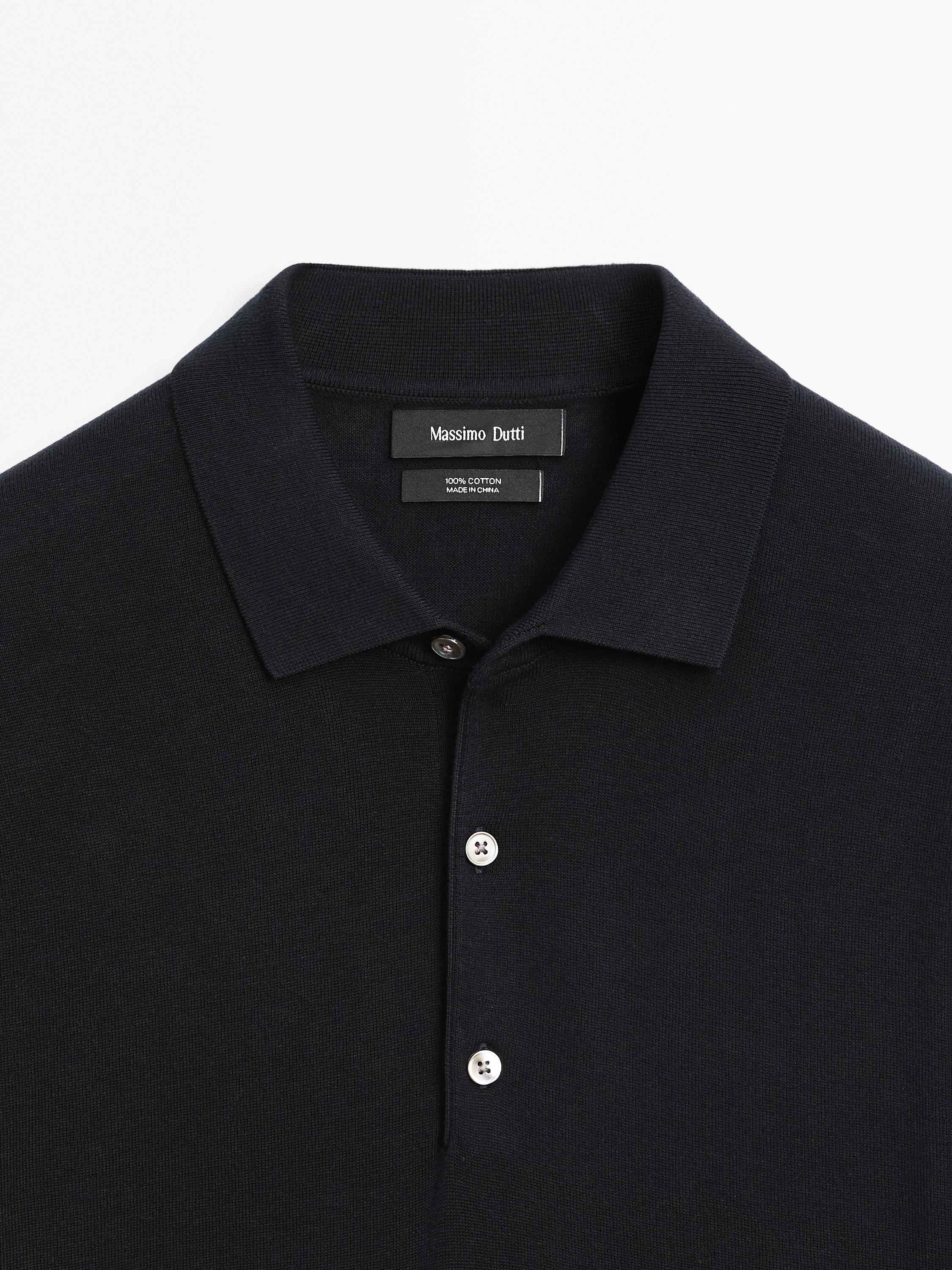 Short sleeve knit polo shirt