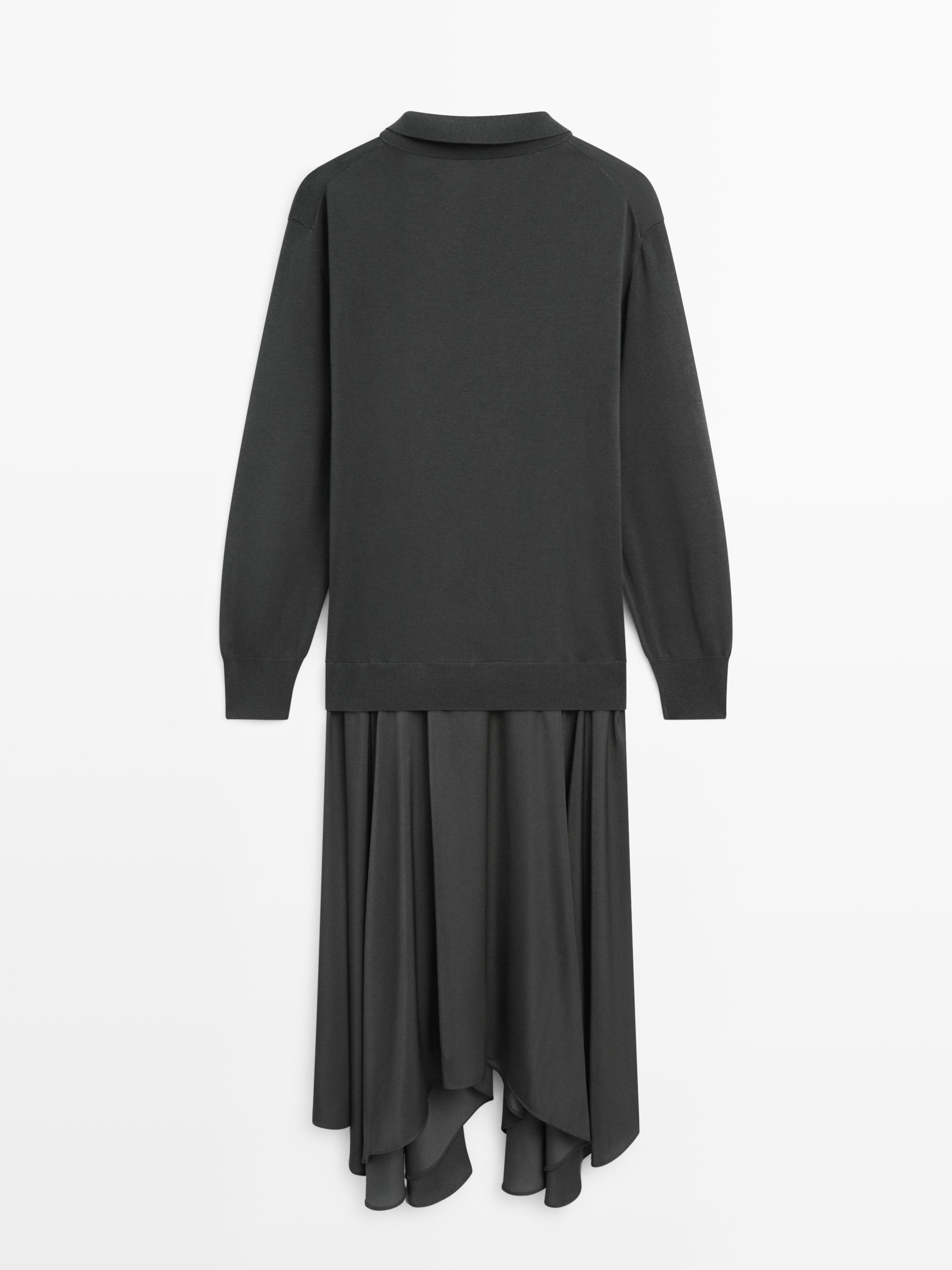 Contrast knit polo dress — LEAD