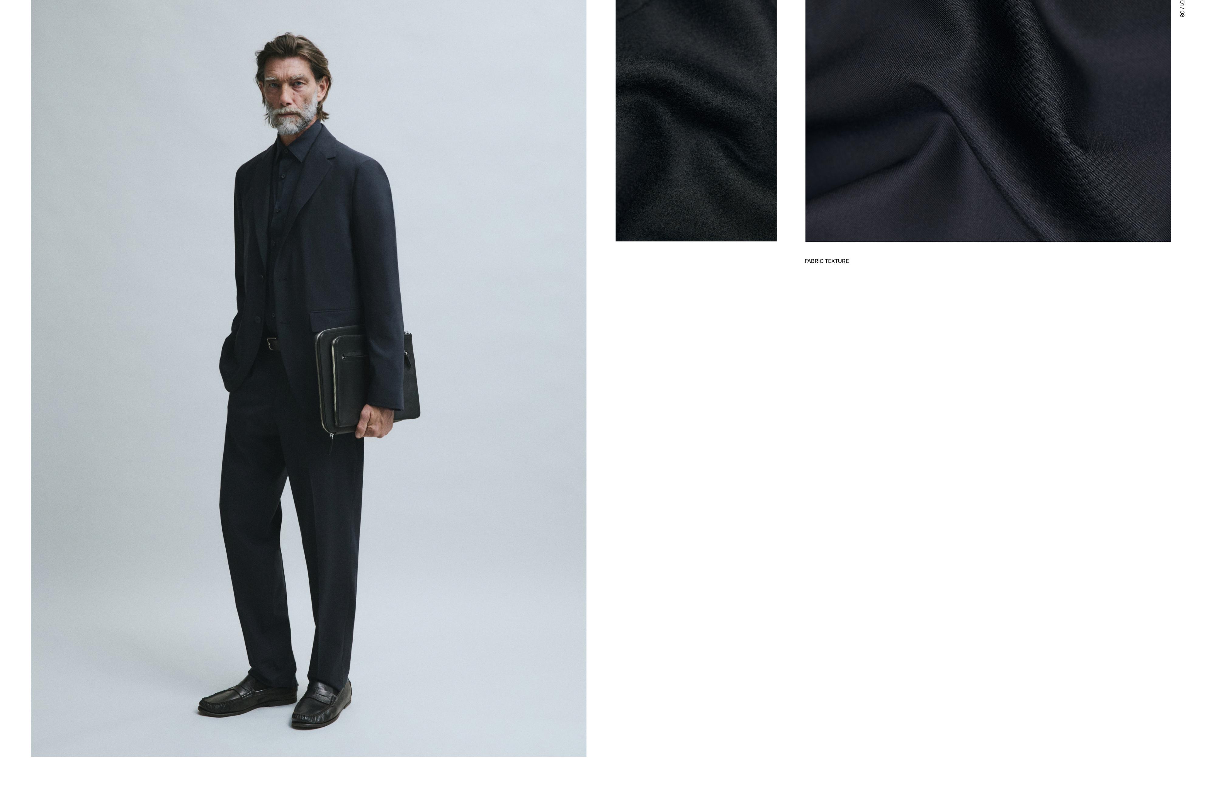 Wool blend suit blazer — NAVY BLUE