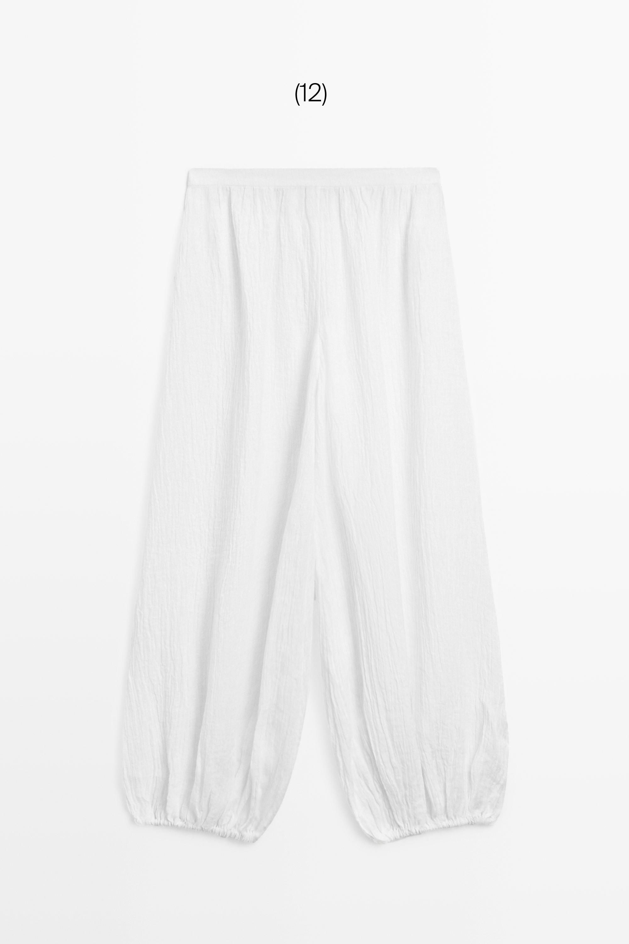 Linen sarouel trousers — Off white