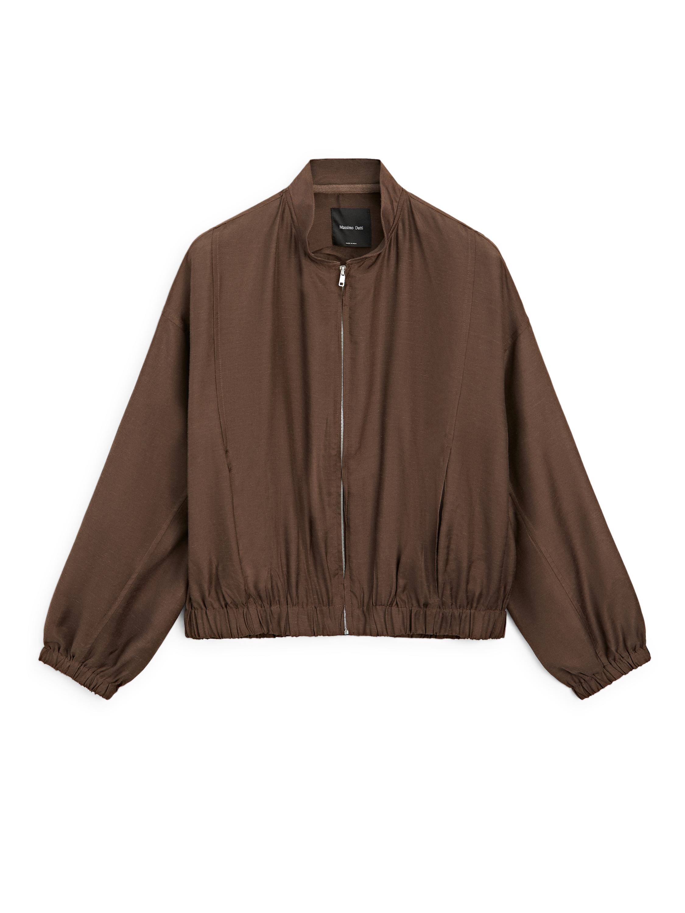 Flowing bomber jacket — BROWN