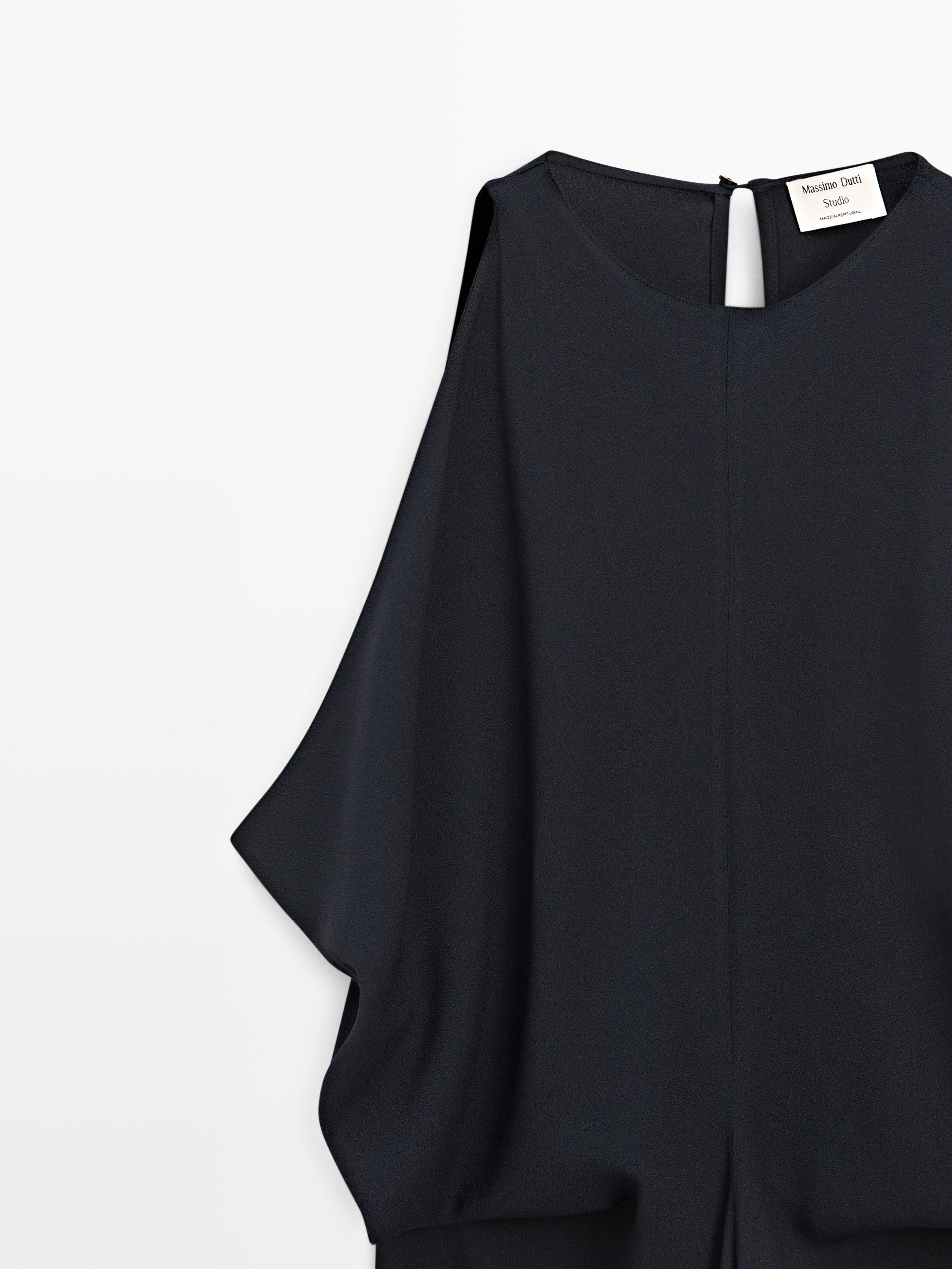 Pleated midi dress — NAVY BLUE