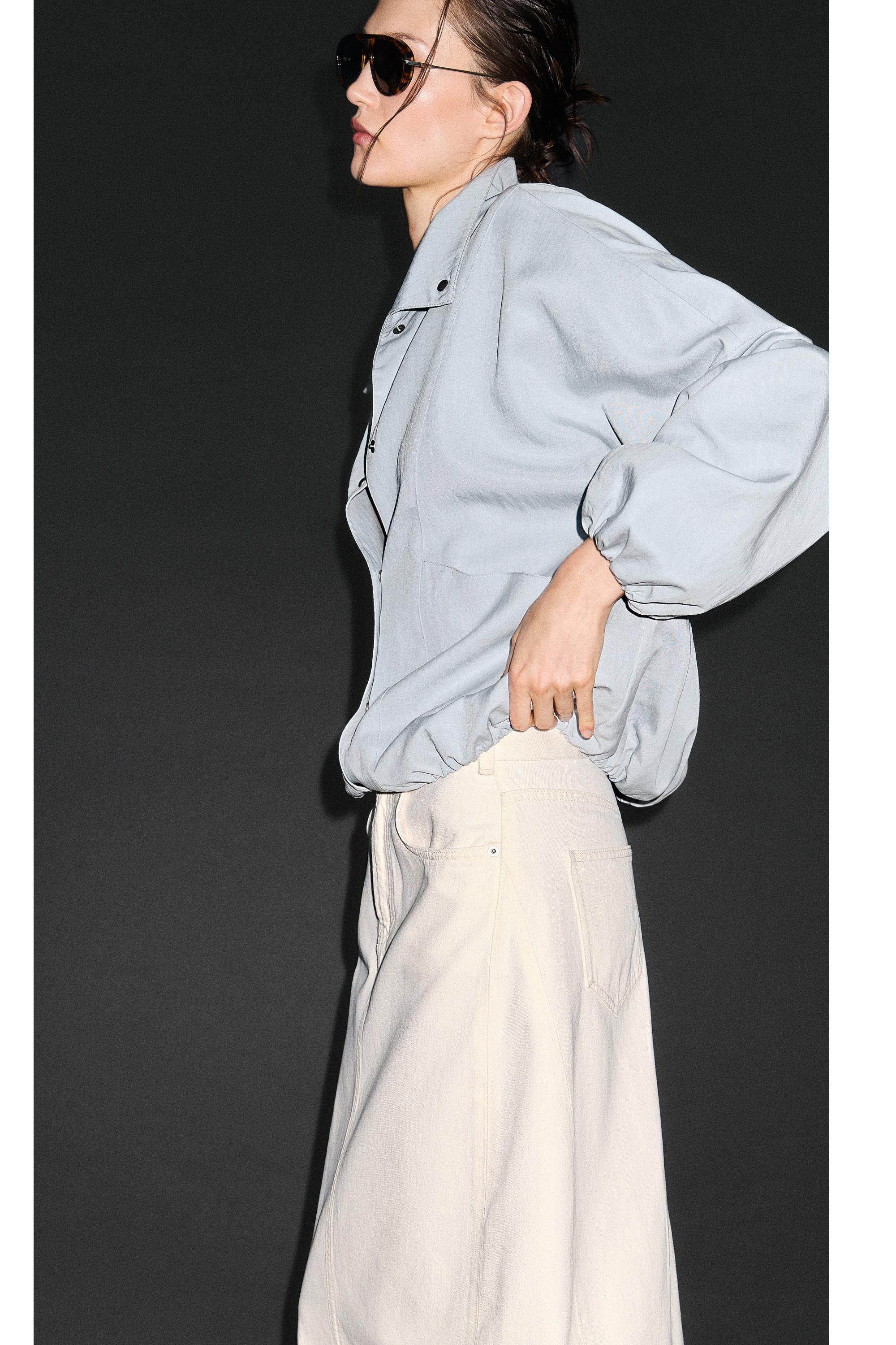 Barrel fit denim midi skirt — CREAM