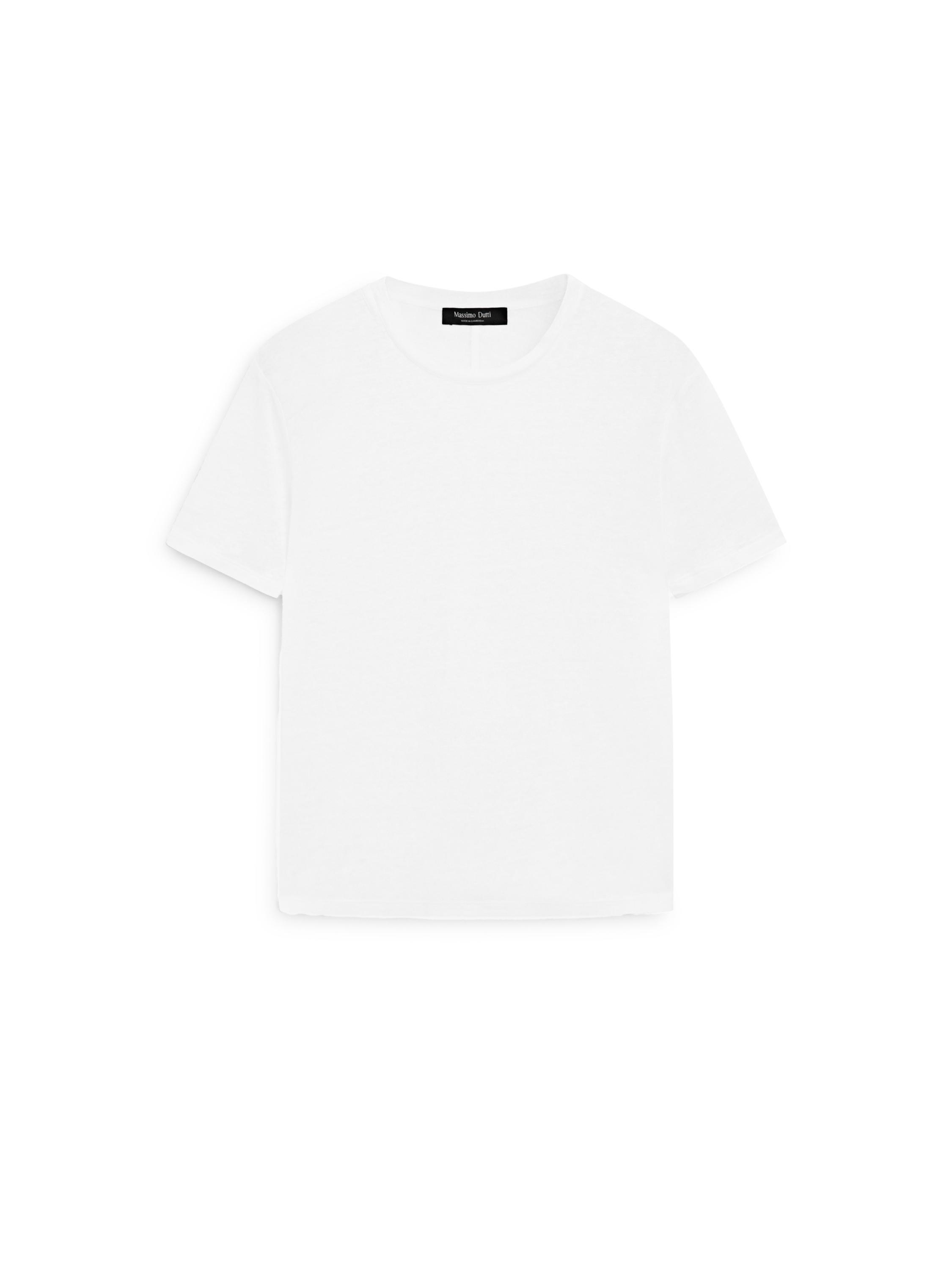 100% linen short sleeve T-shirt — Off white