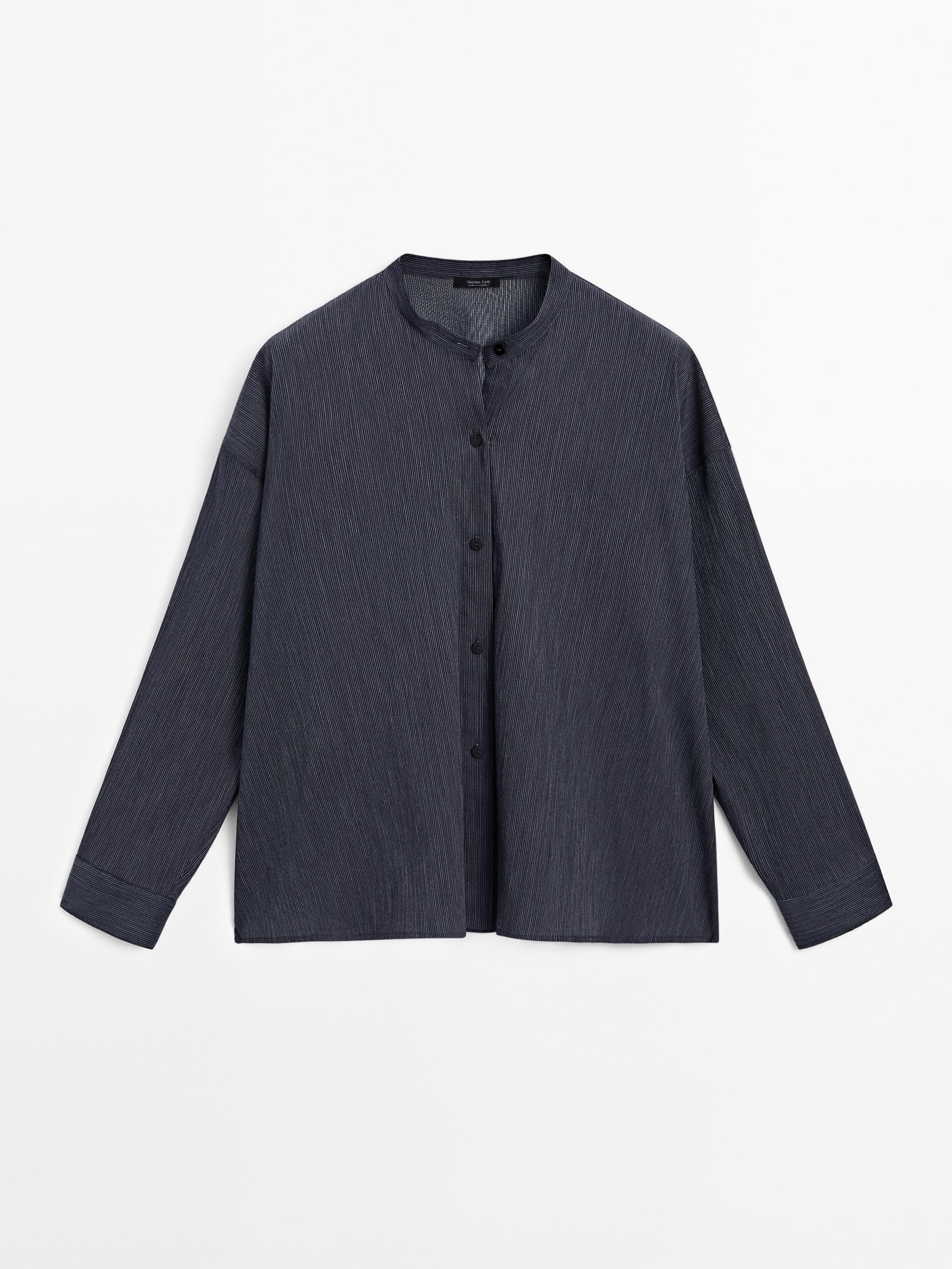 Cotton blend multi-stripe shirt