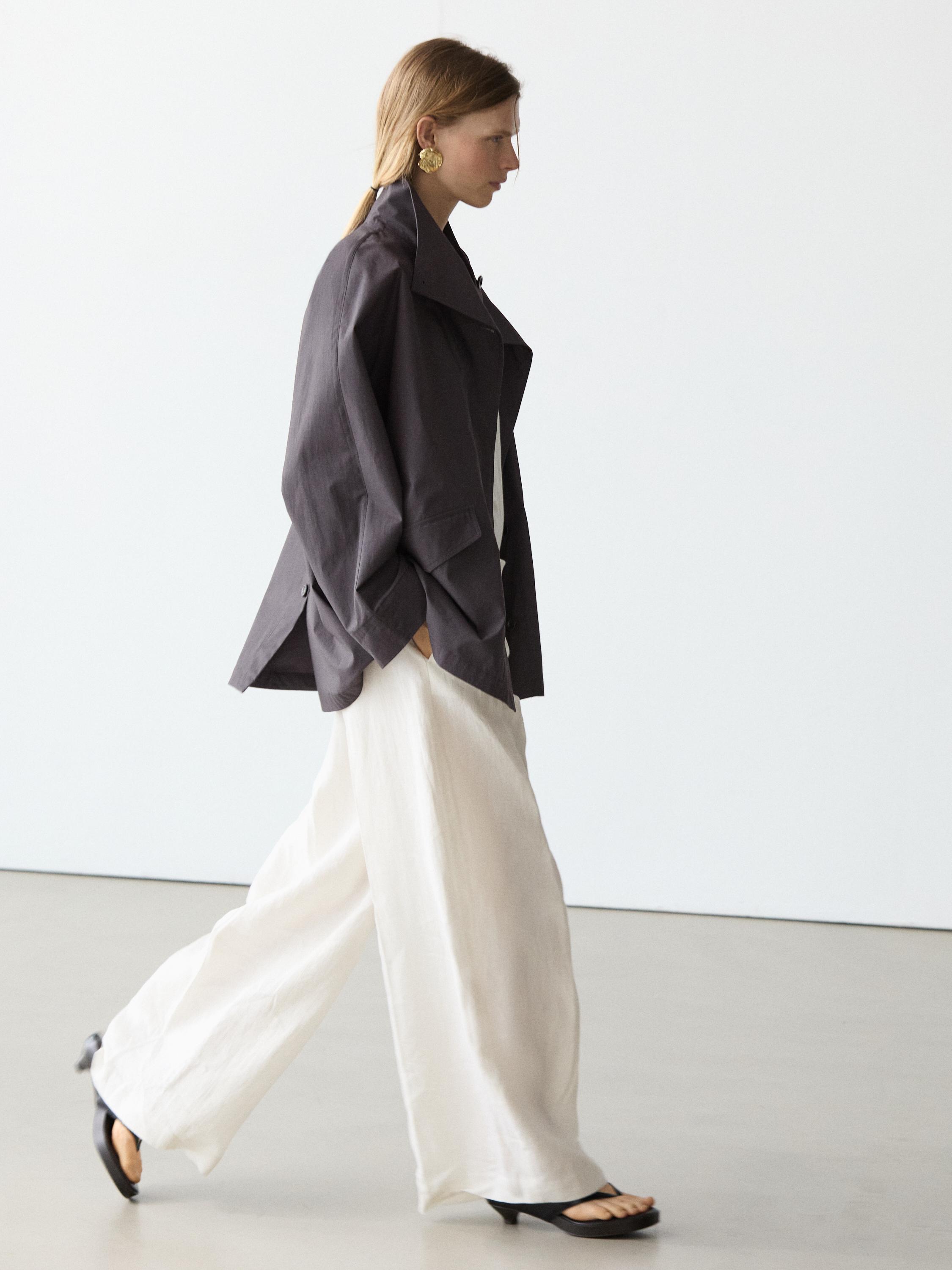 Short cotton cape jacket — DARK BLUE