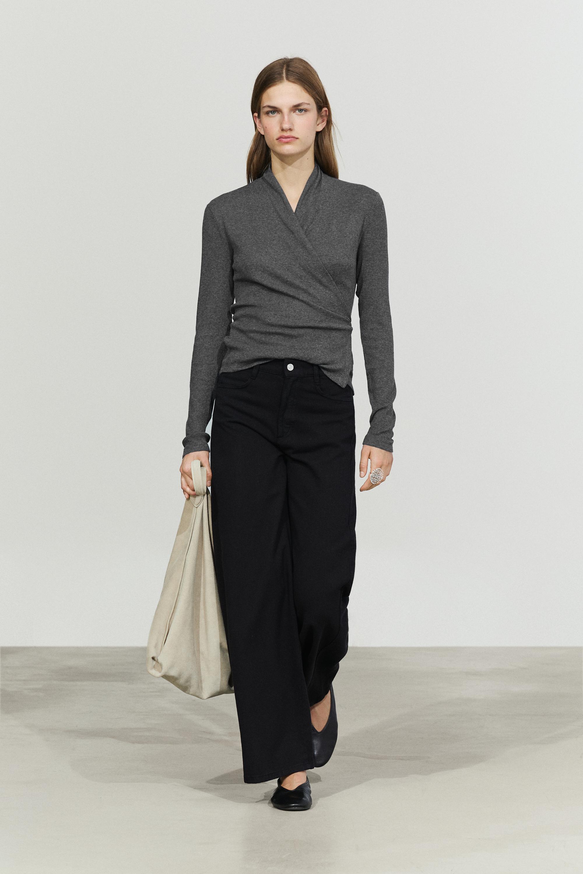 Cotton cashmere wrap cardigan