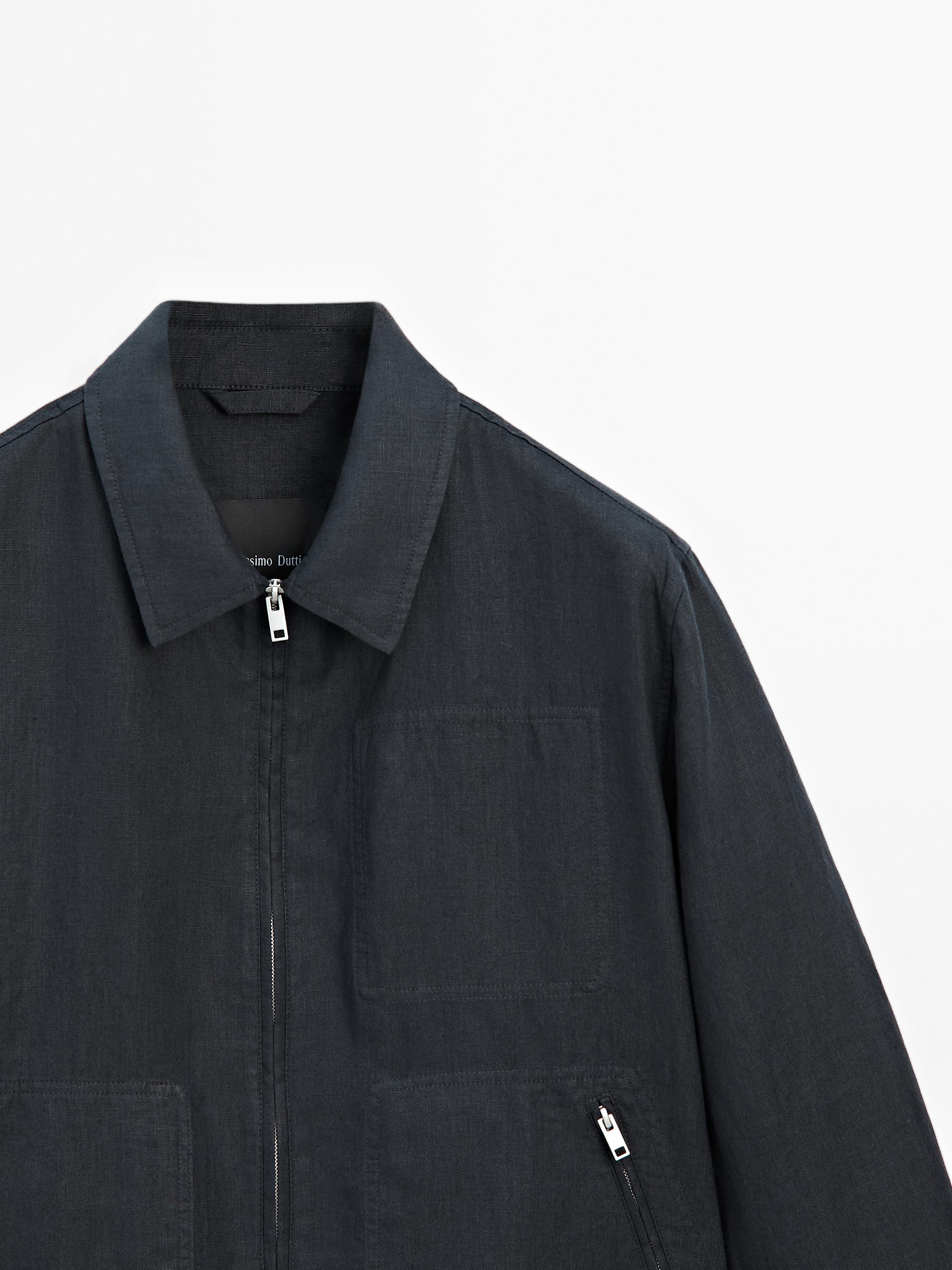 100% linen zip-up jacket