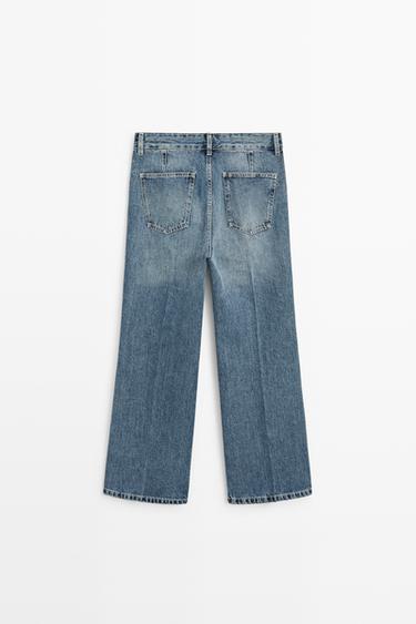 Mid-waist cropped flare fit jeans — MEDIUM BLUE 6