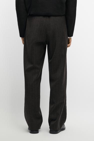100% wool striped pants — BROWN 5