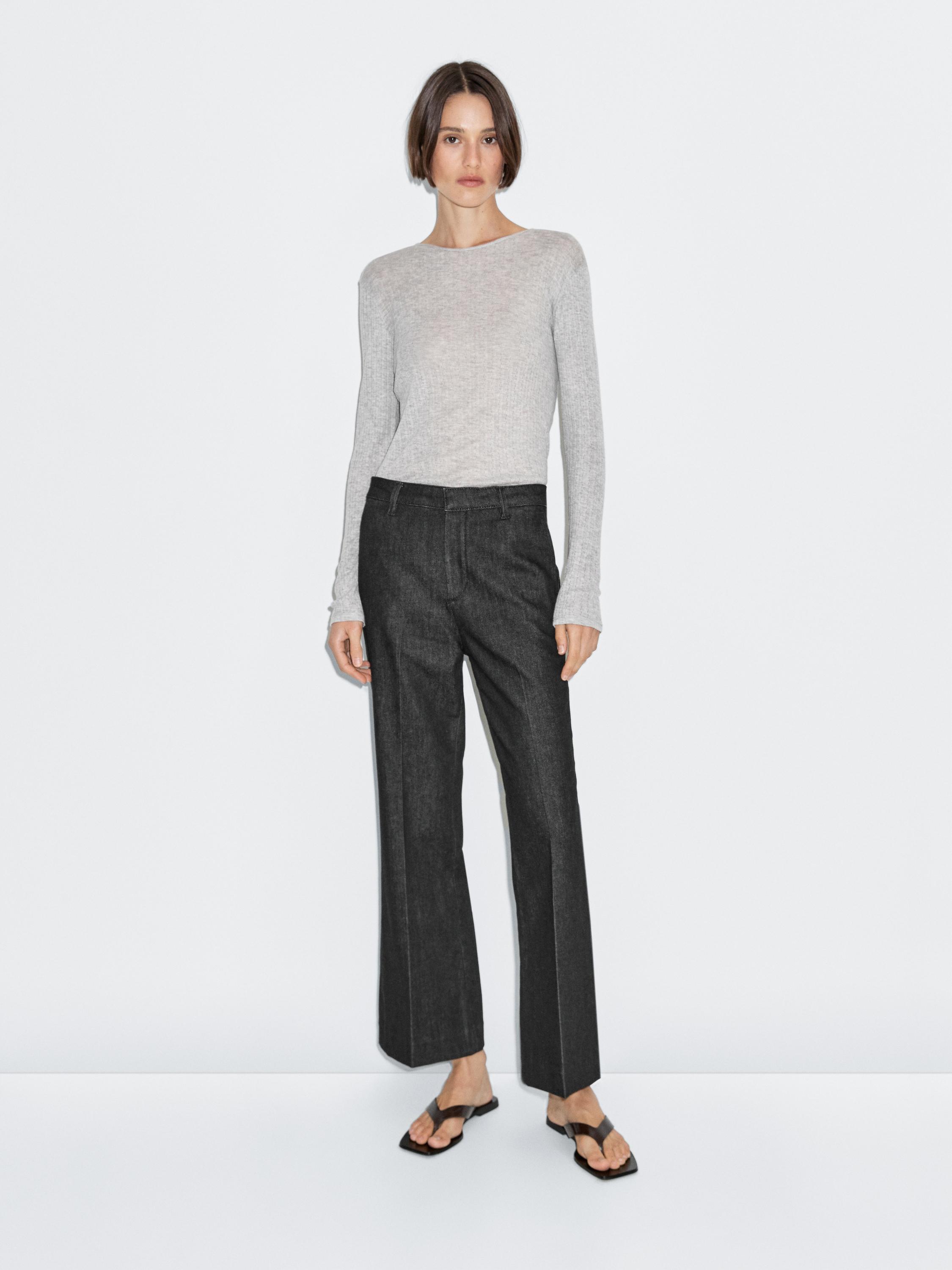 Mid-rise bell bottom jeans