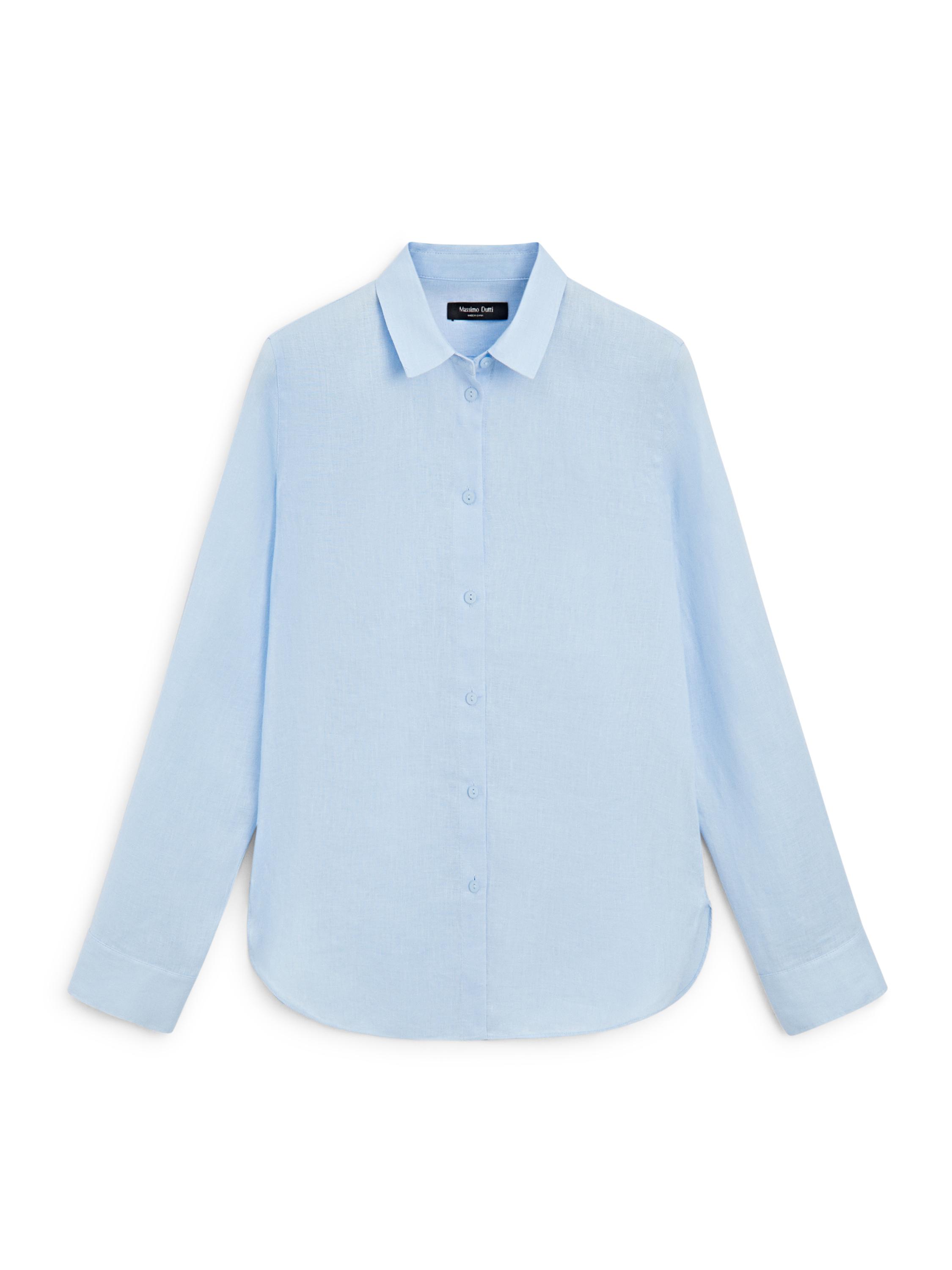 Flowing 100% linen shirt — SKY BLUE