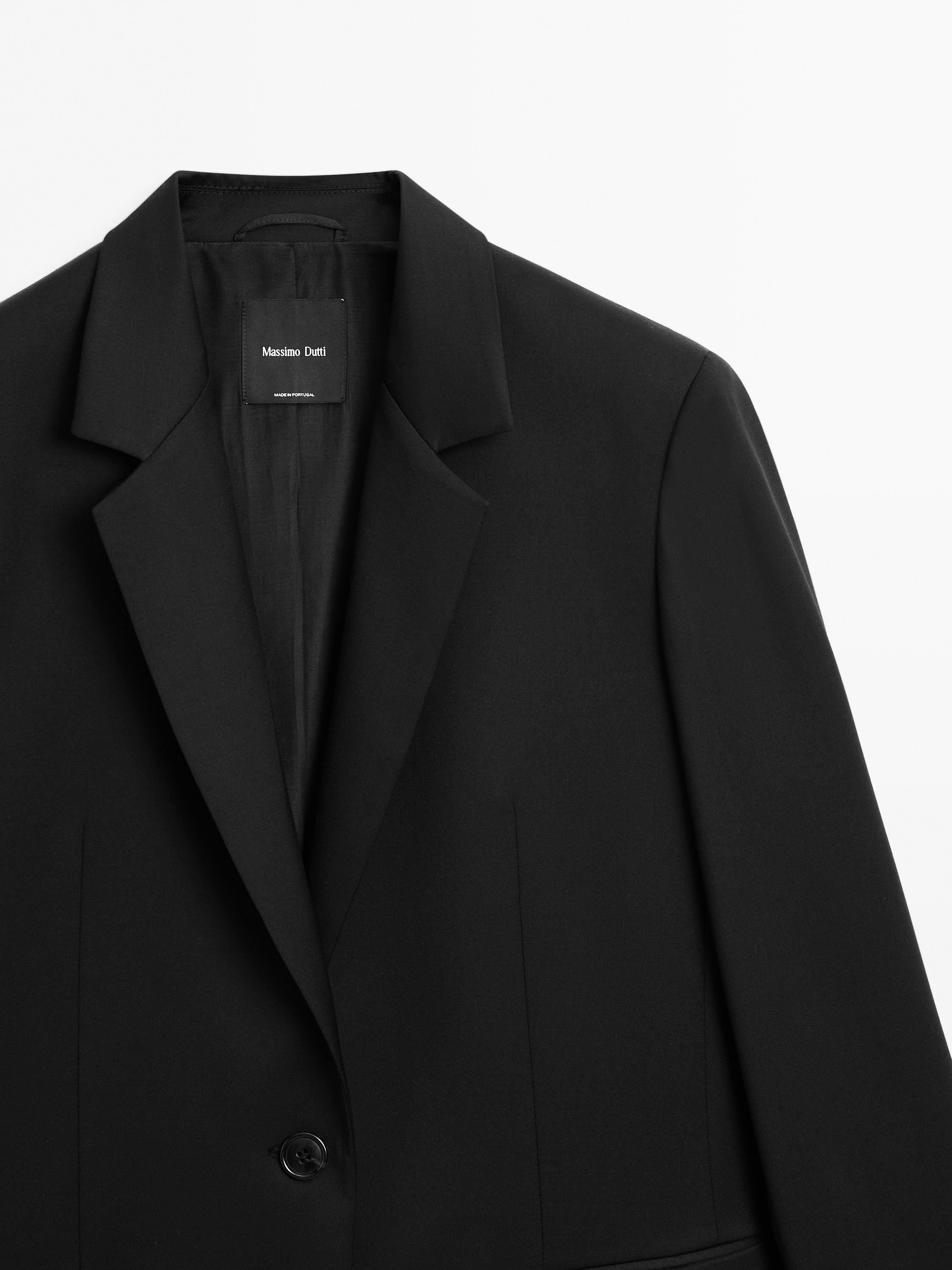 100% extra fine wool two-button blazer