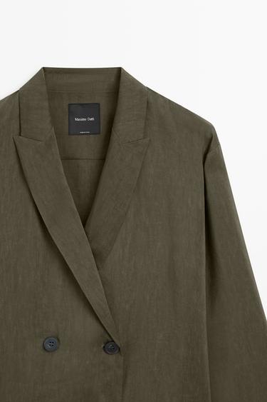 Fluid total-look blazer — DARK KHAKI 4