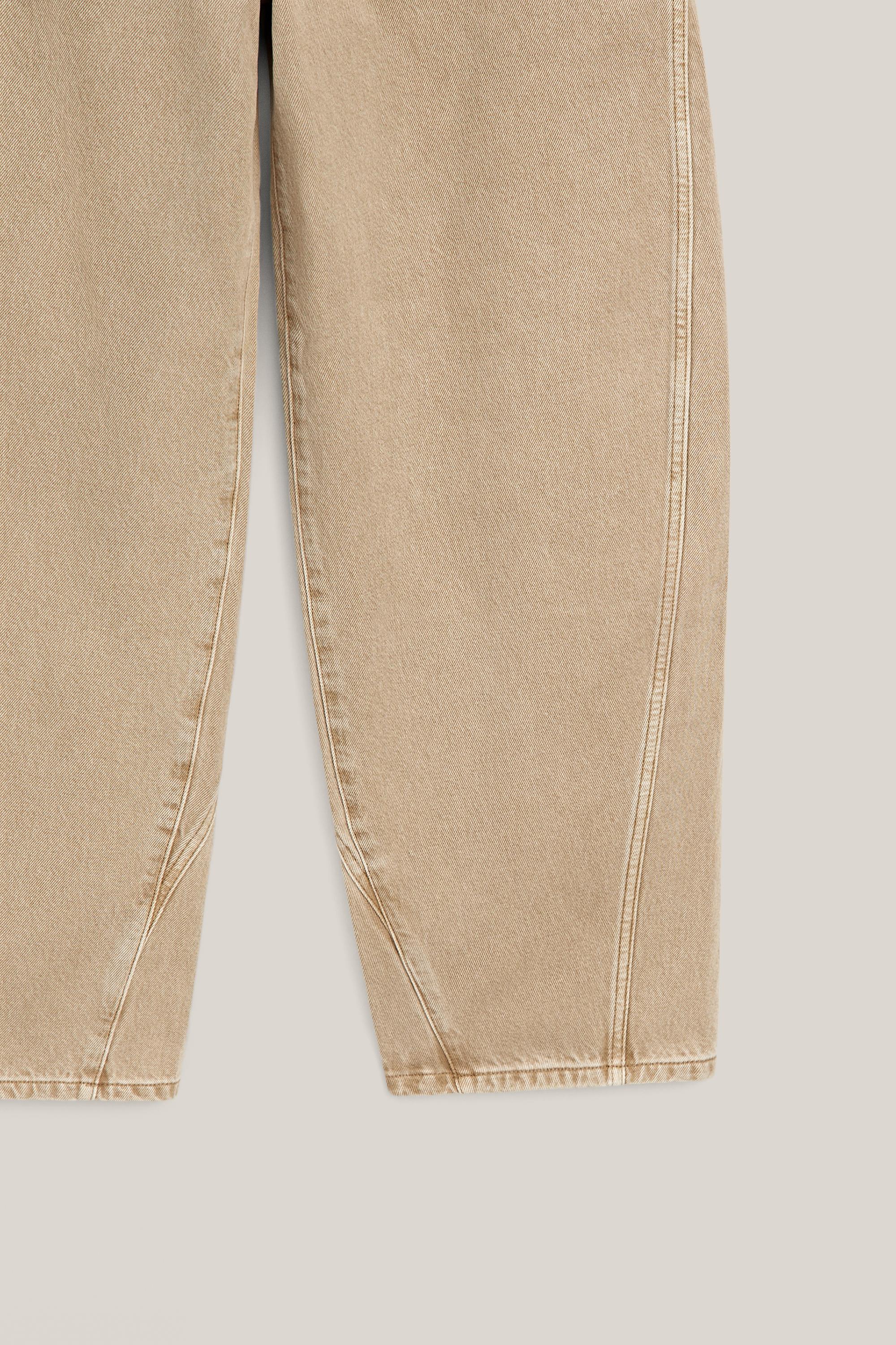 Barrel fit jeans with waist detail - LIMITED EDITION — STONE