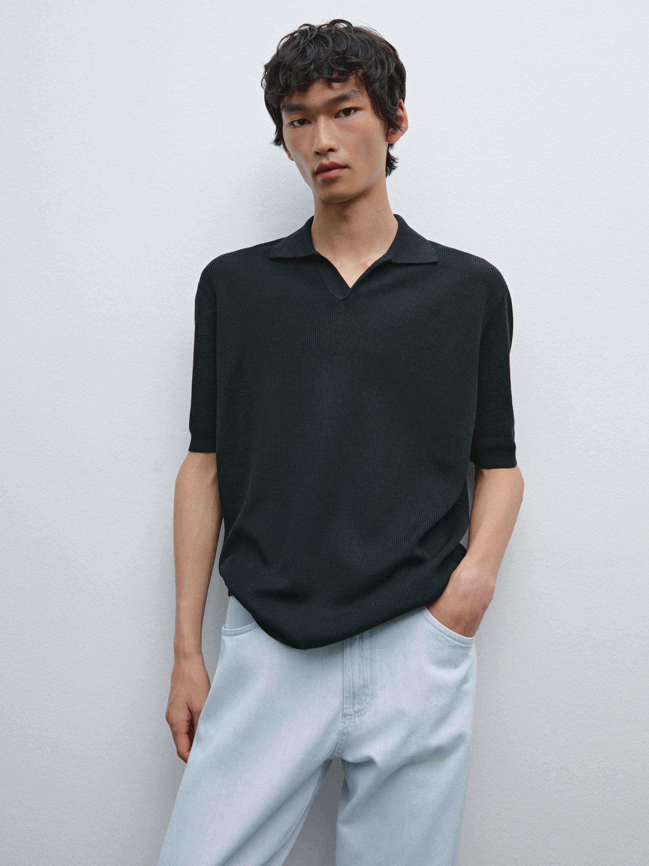 Kurzärmeliges Poloshirt aus mercerisierter Baumwolle