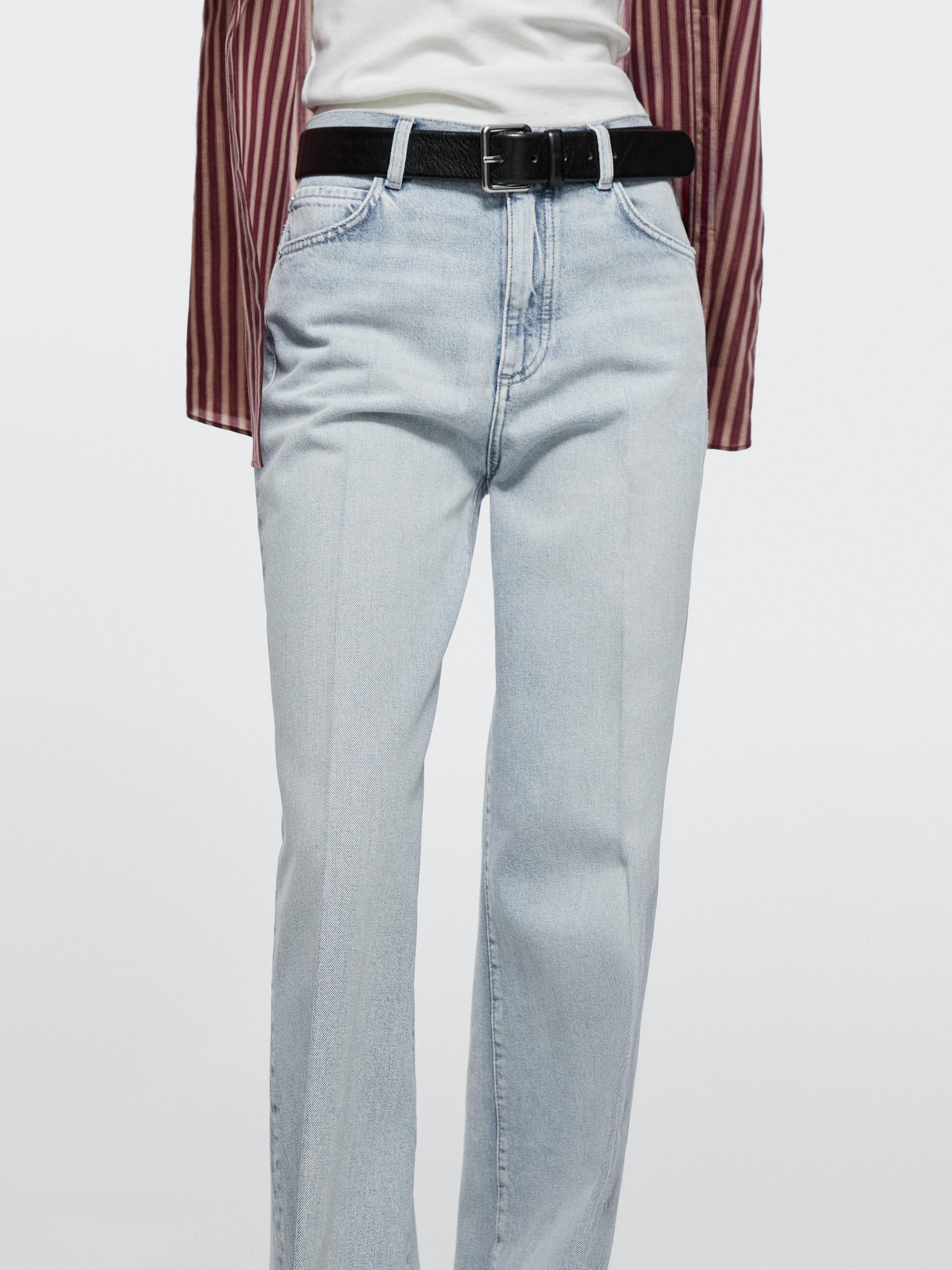 High-waist palazzo jeans — Light Blue