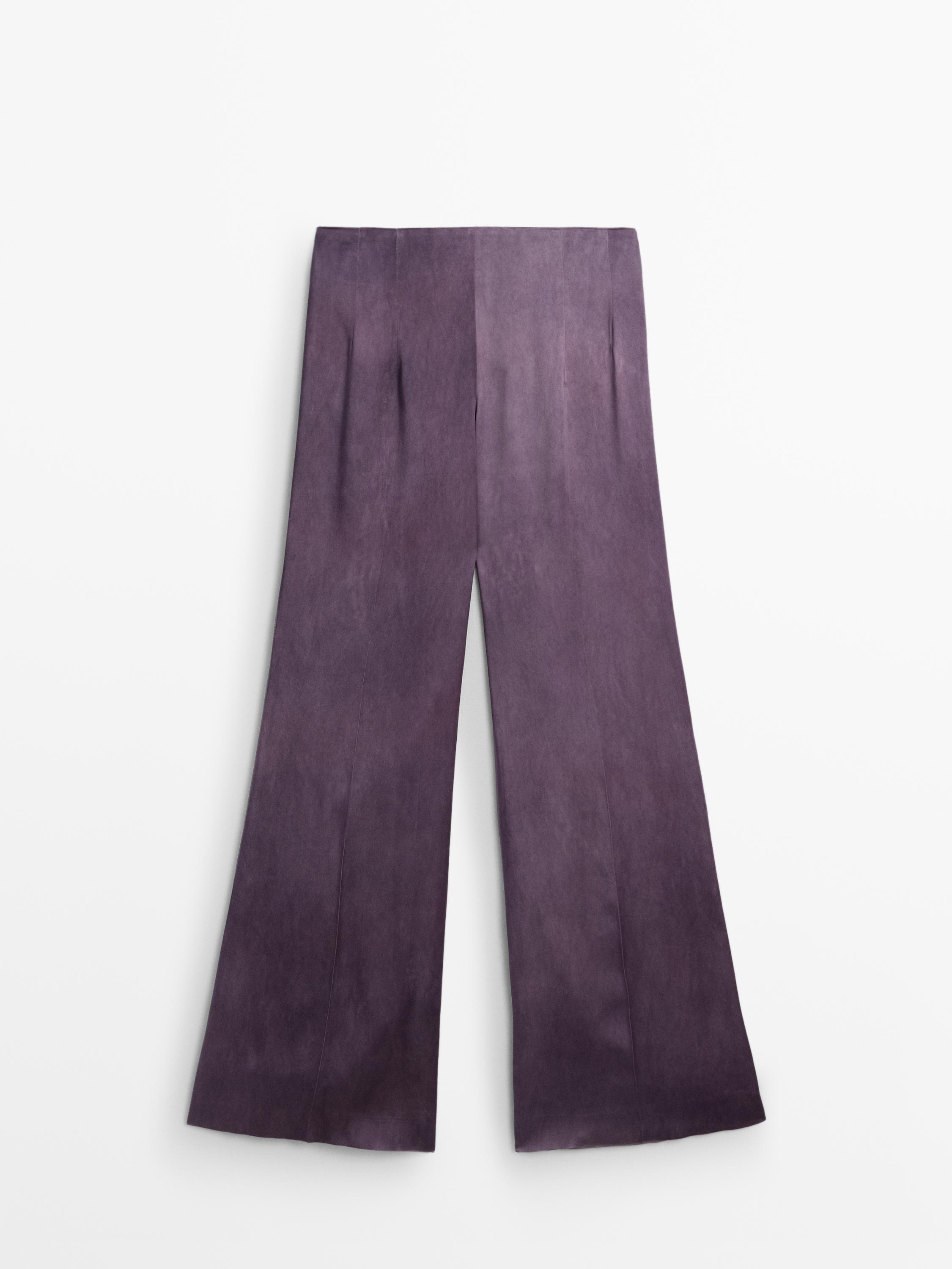 Pantalón flare fluido satinado