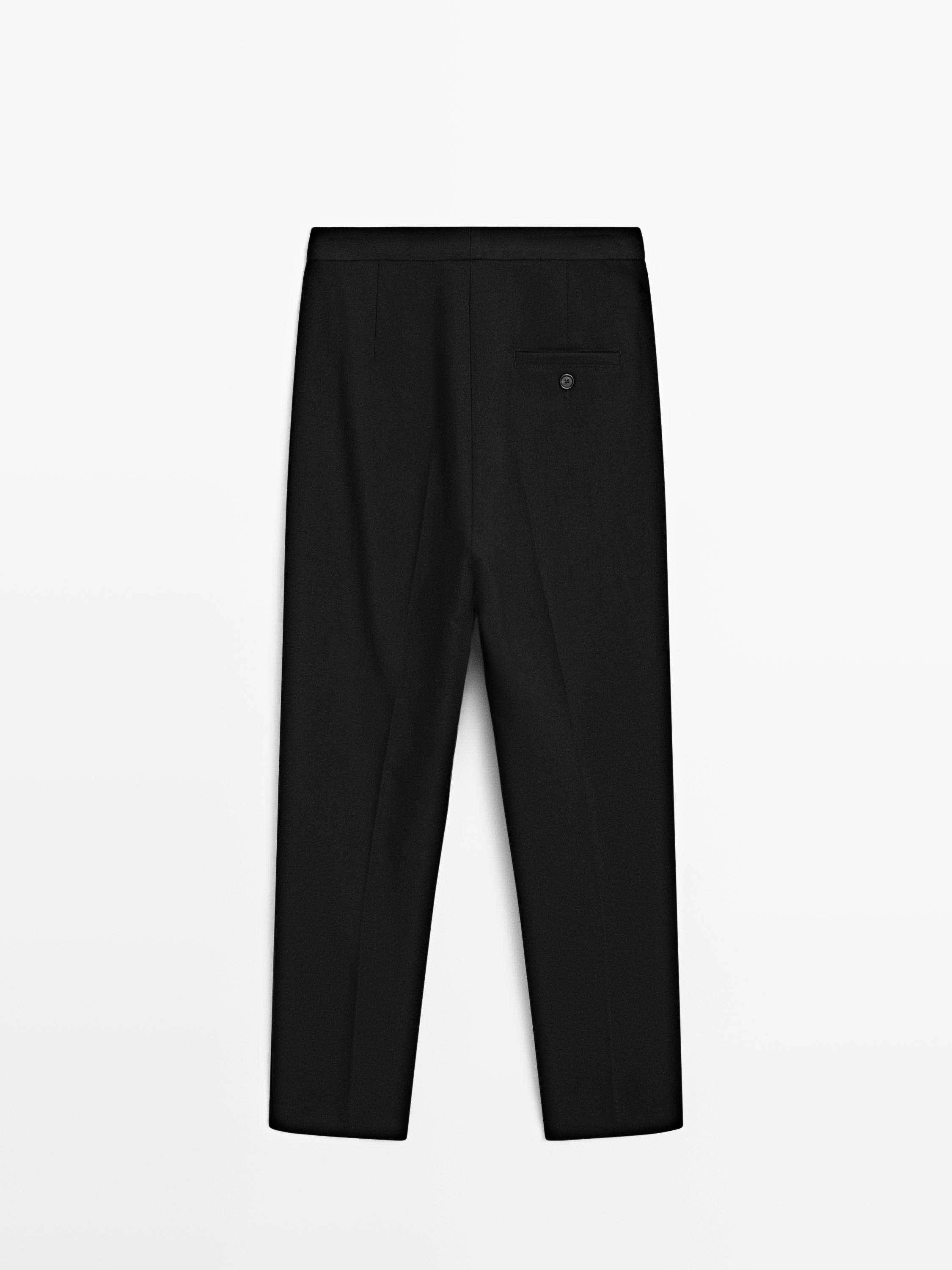 Crepe cigarette fit trousers