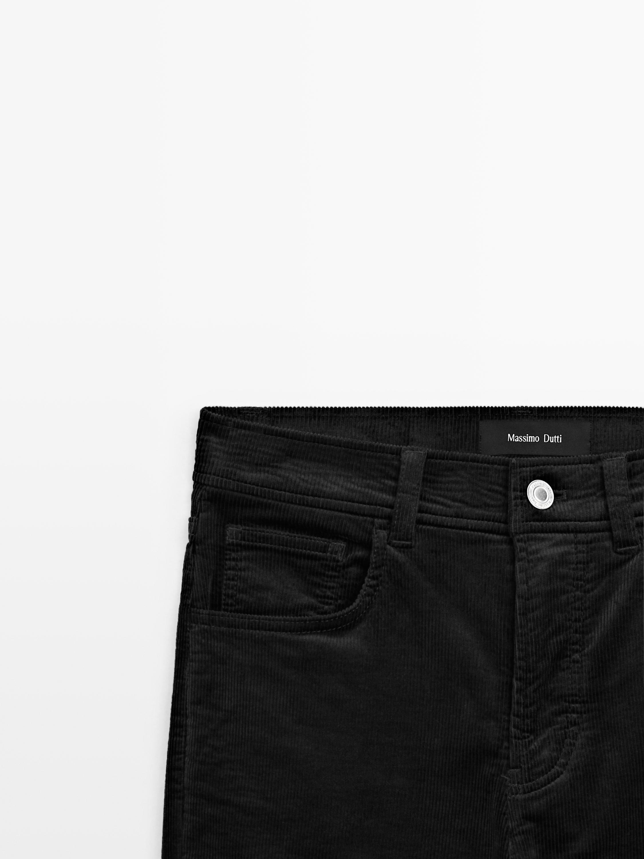 Recht model ribcord broek