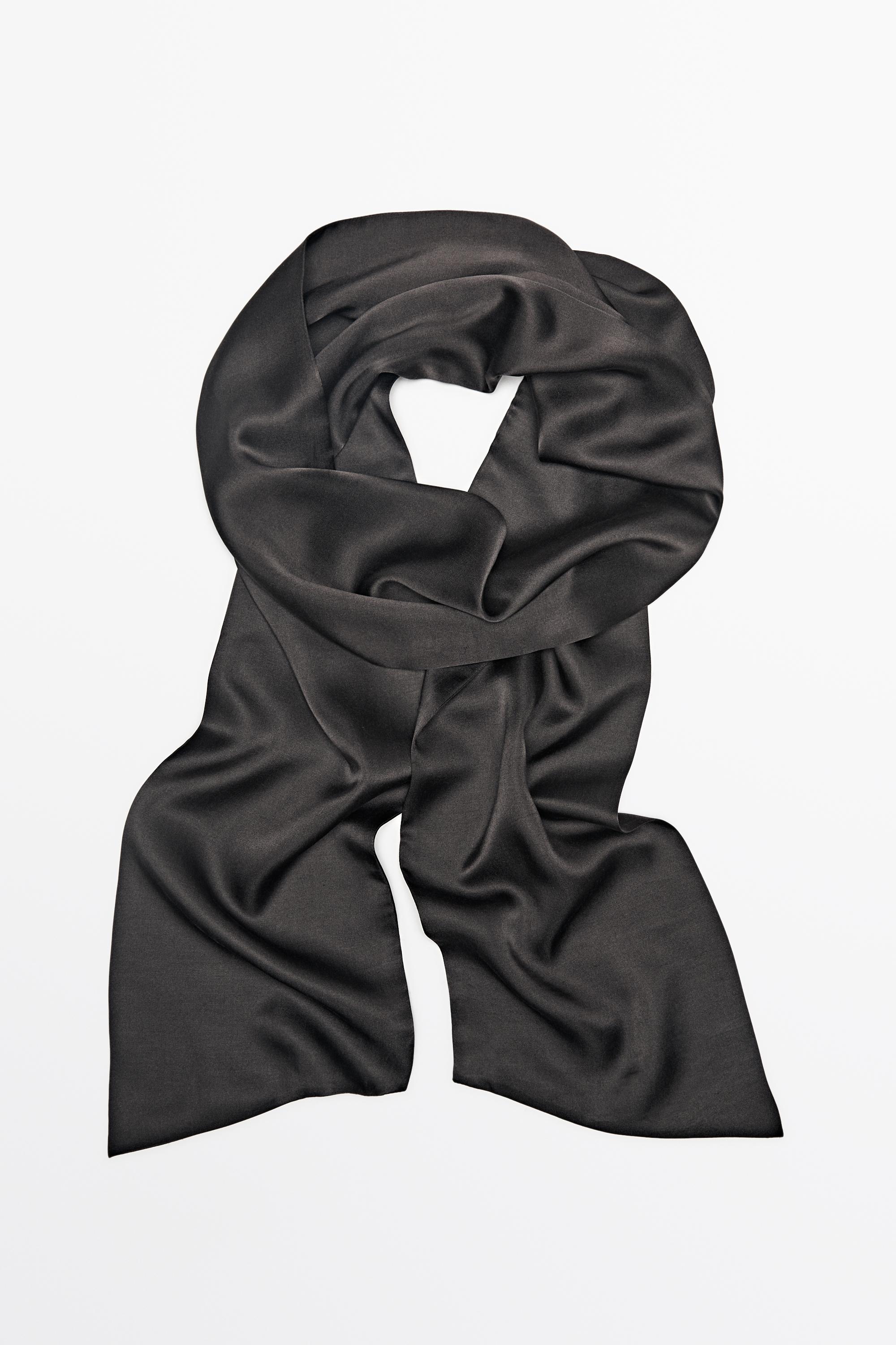 Satin scarf — ANTHRACITE GREY