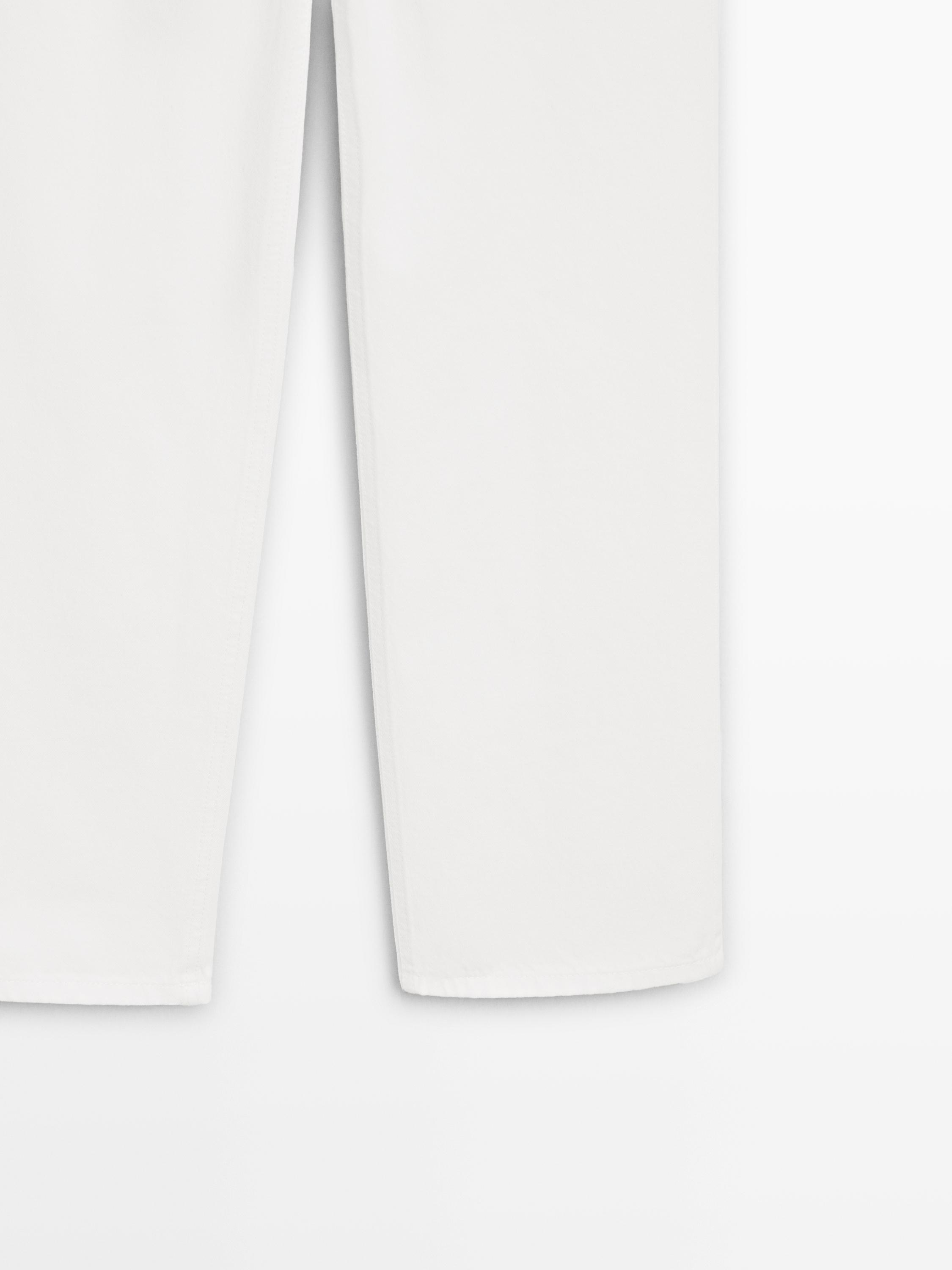 Straight-leg high-waist jeans — Off white