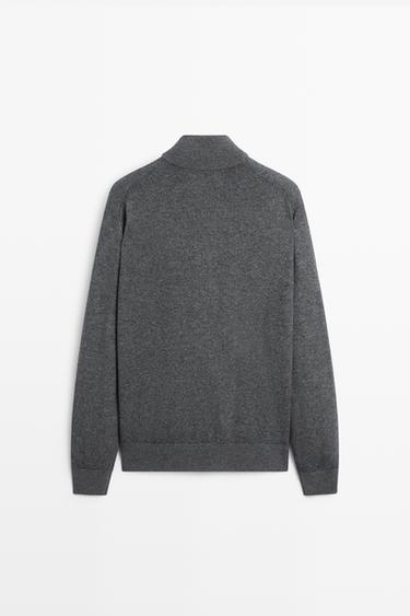 Wool blend cardigan with zip detail — Medium Grey 6