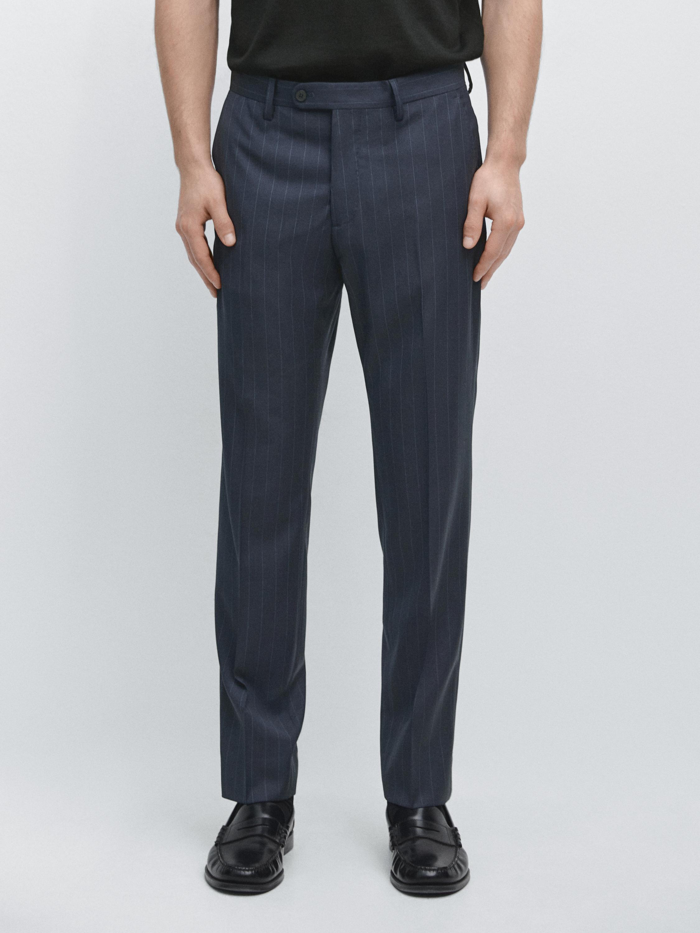 Pinstriped suit pants