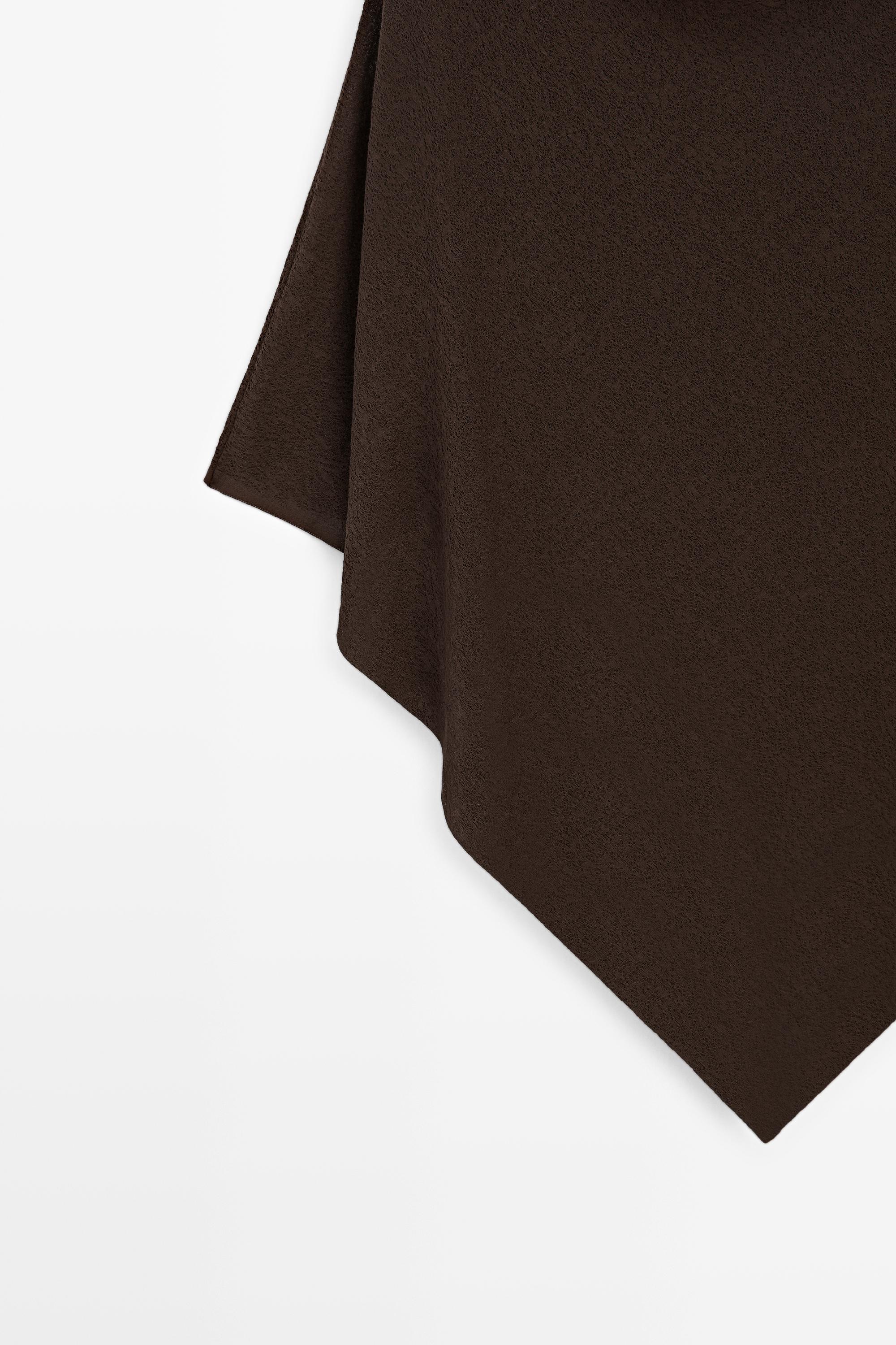 Asymmetric cotton cape — BROWN