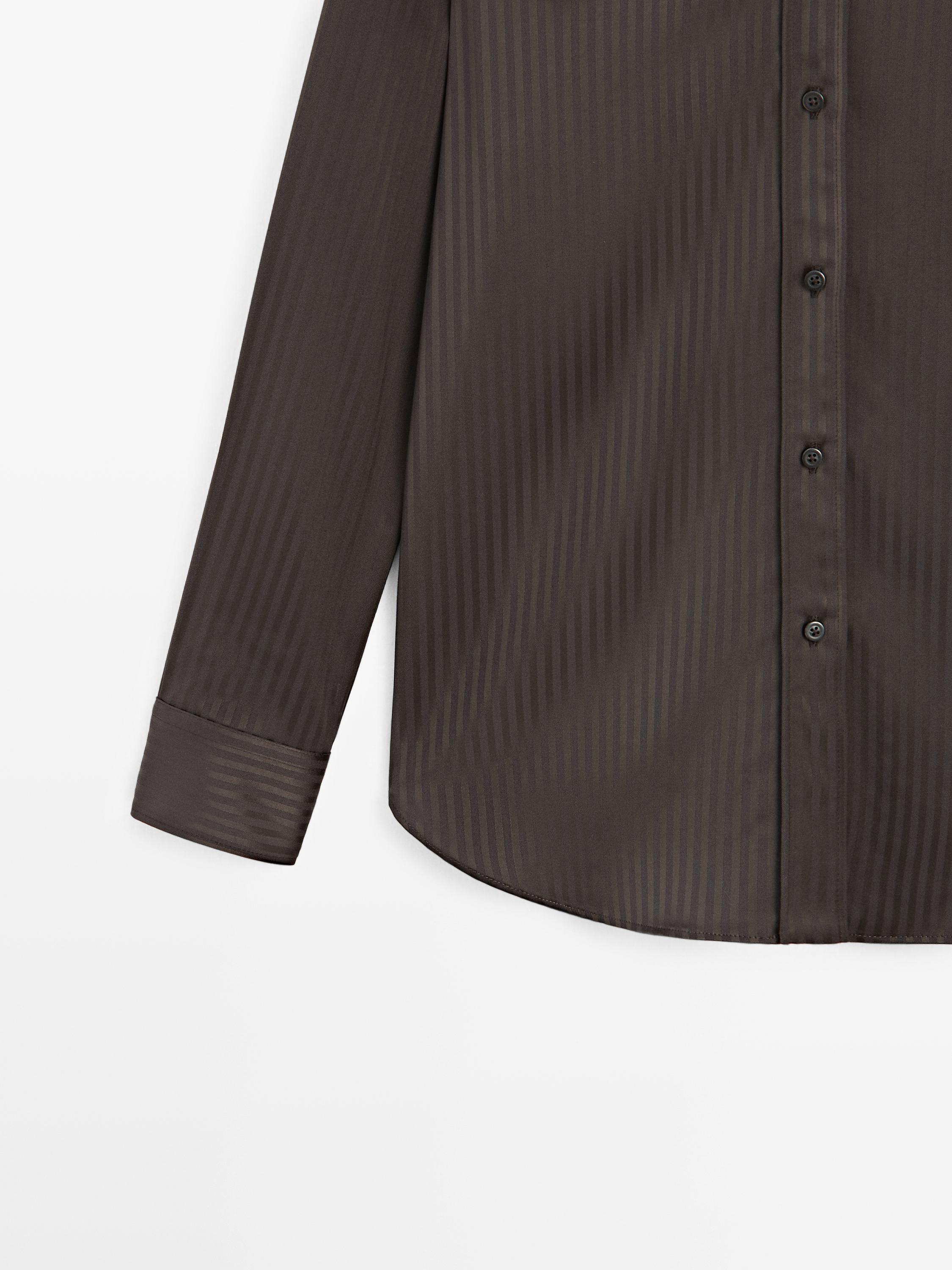 Striped flowing shirt — BROWN