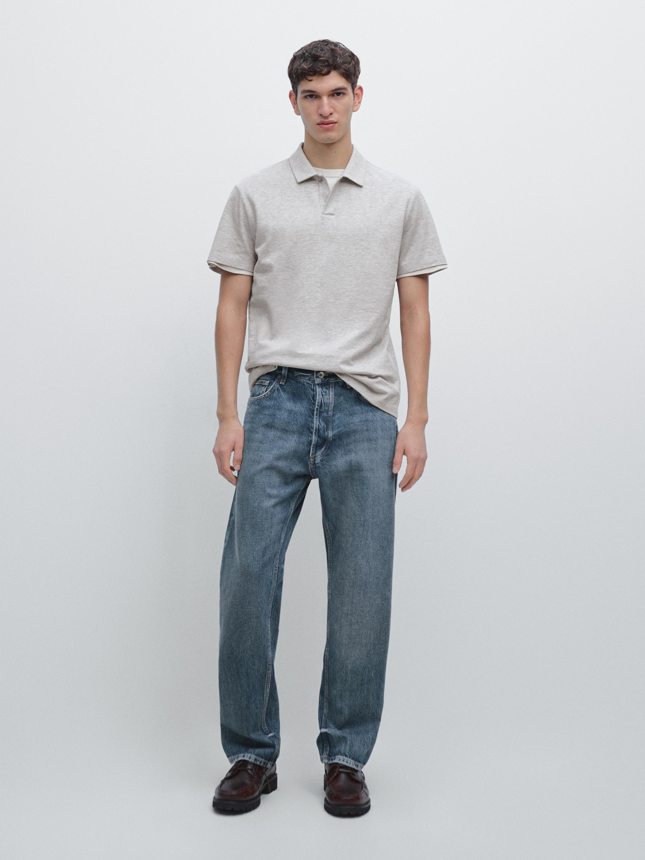Áo cổ polo ngắn tay melange
