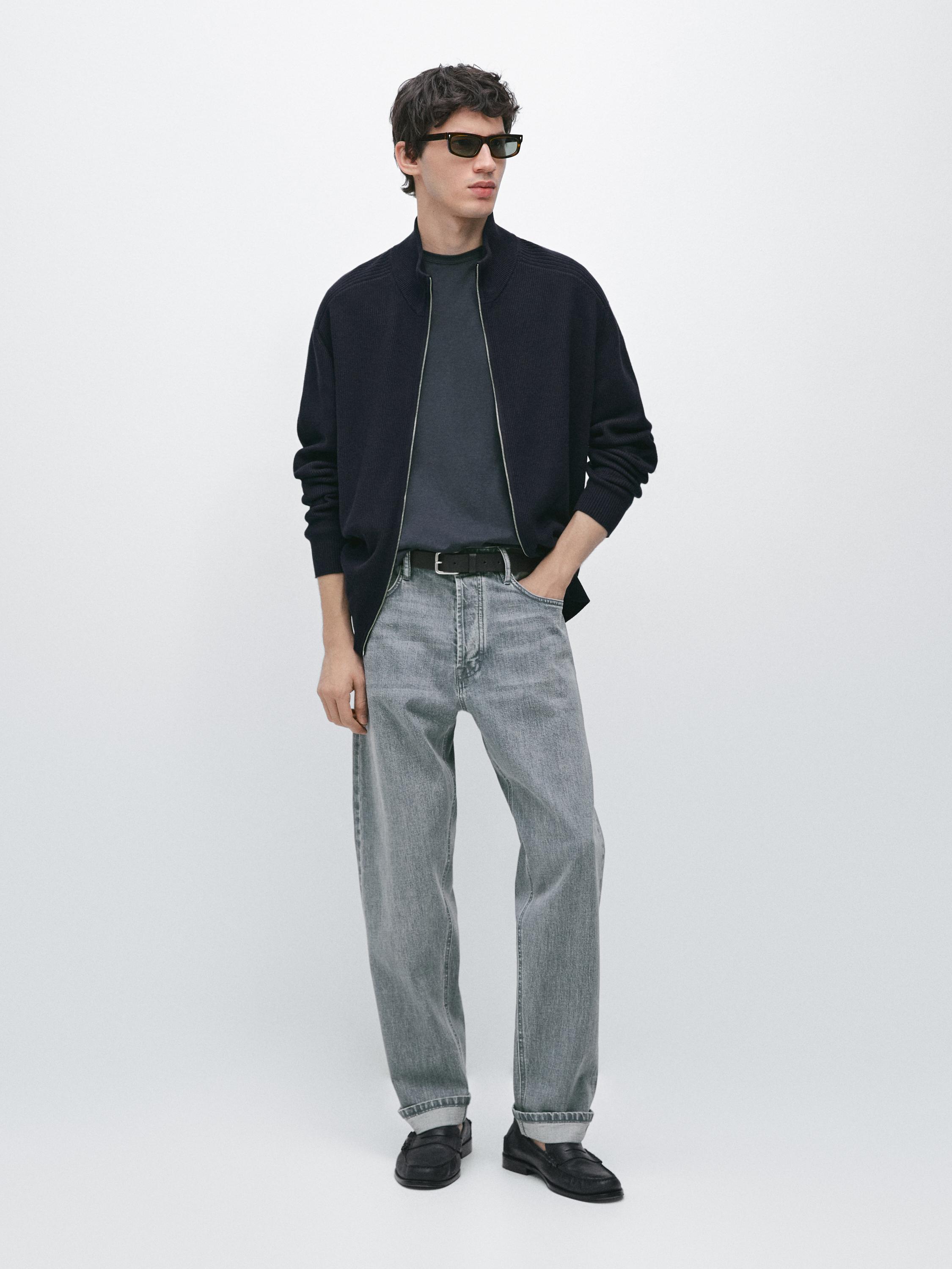 Cardigan maille fermeture Éclair coton